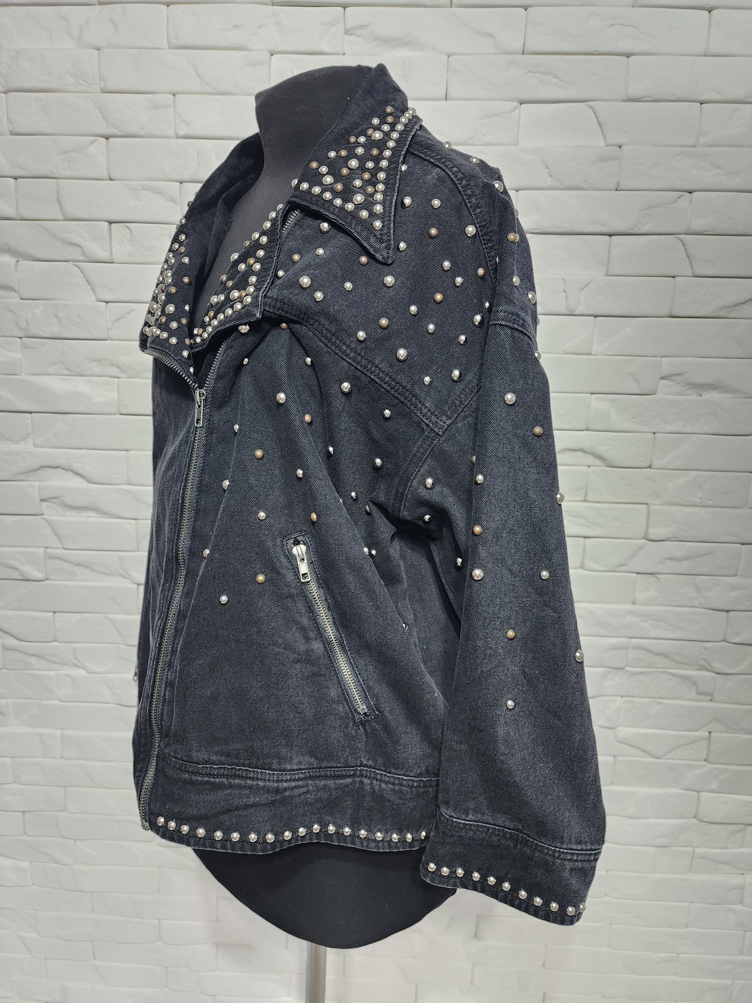 Other Women's biker denim jacket. Size 4XL / US 24-26 - 2 Thumbnail