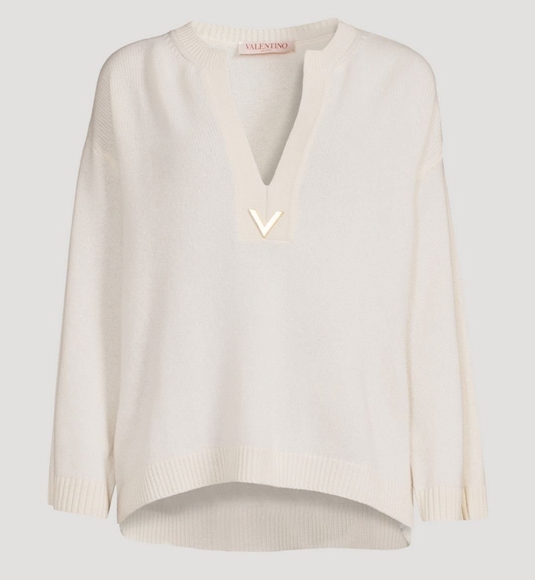 Valentino Cashmere V-neck Sweater Size L / US 10 / IT 46 - 1 Thumbnail