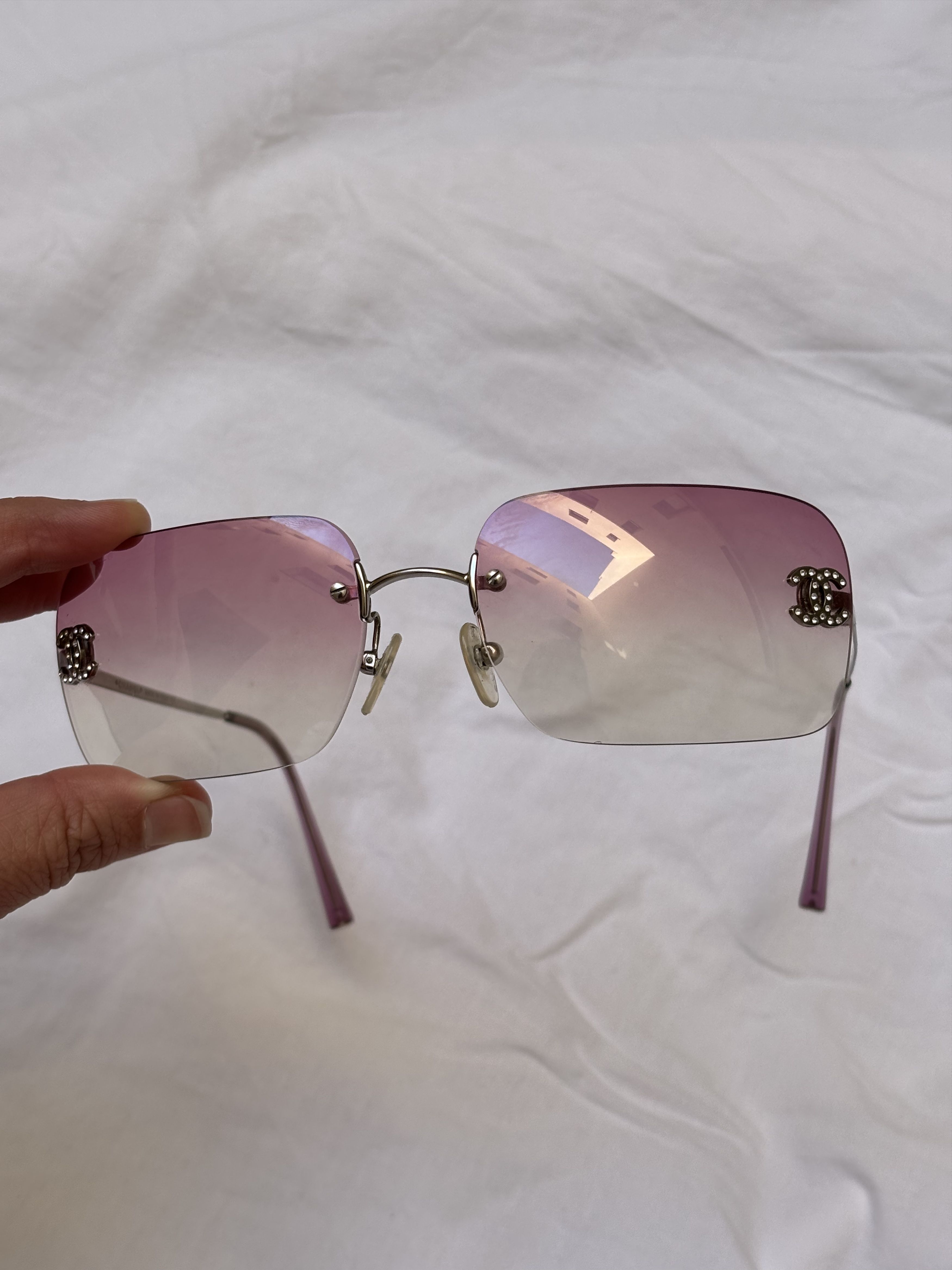 Chanel Chanel Sunglasses 4017 D CC Rhinestone Logo Rimless Size ONE SIZE - 7 Thumbnail