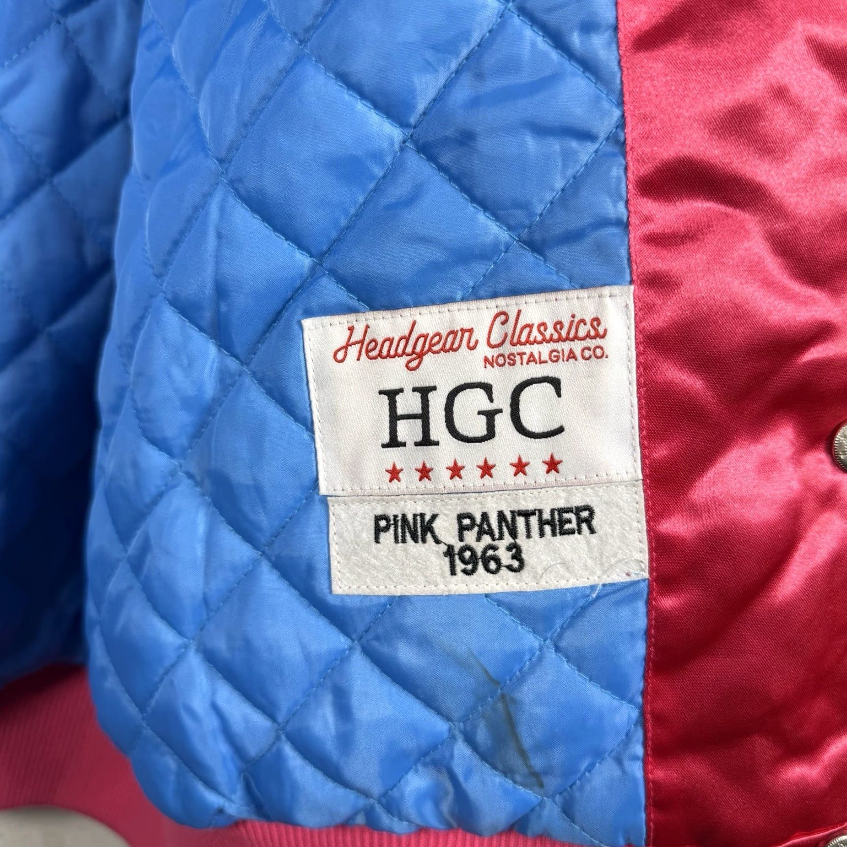 Vintage VINTAGE Headgear Classics Miami Pink Panther Bomber Jacket Unisex 3XL Pink Satin Stars Miami Vice Vice City 80s Mens Womens Size 40" / US 18 - 6 Thumbnail