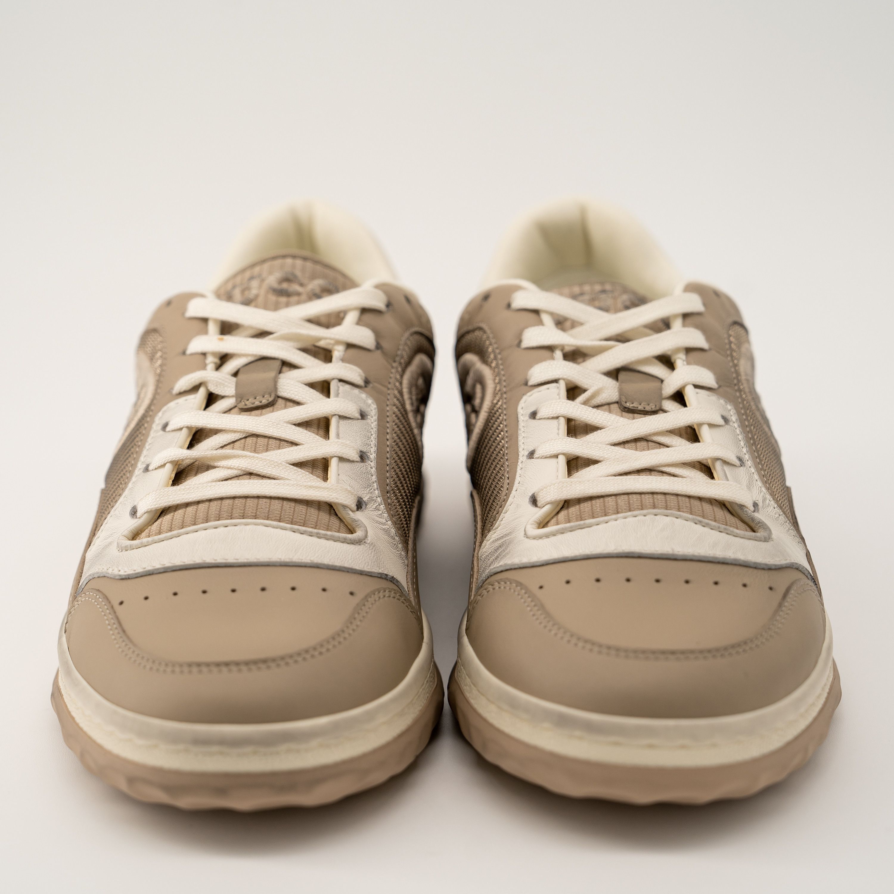 Gucci 12G Gucci MAC80 Beige White Leather Sneakers Distressed Size US 12.5 / EU 45-46 - 2 Thumbnail