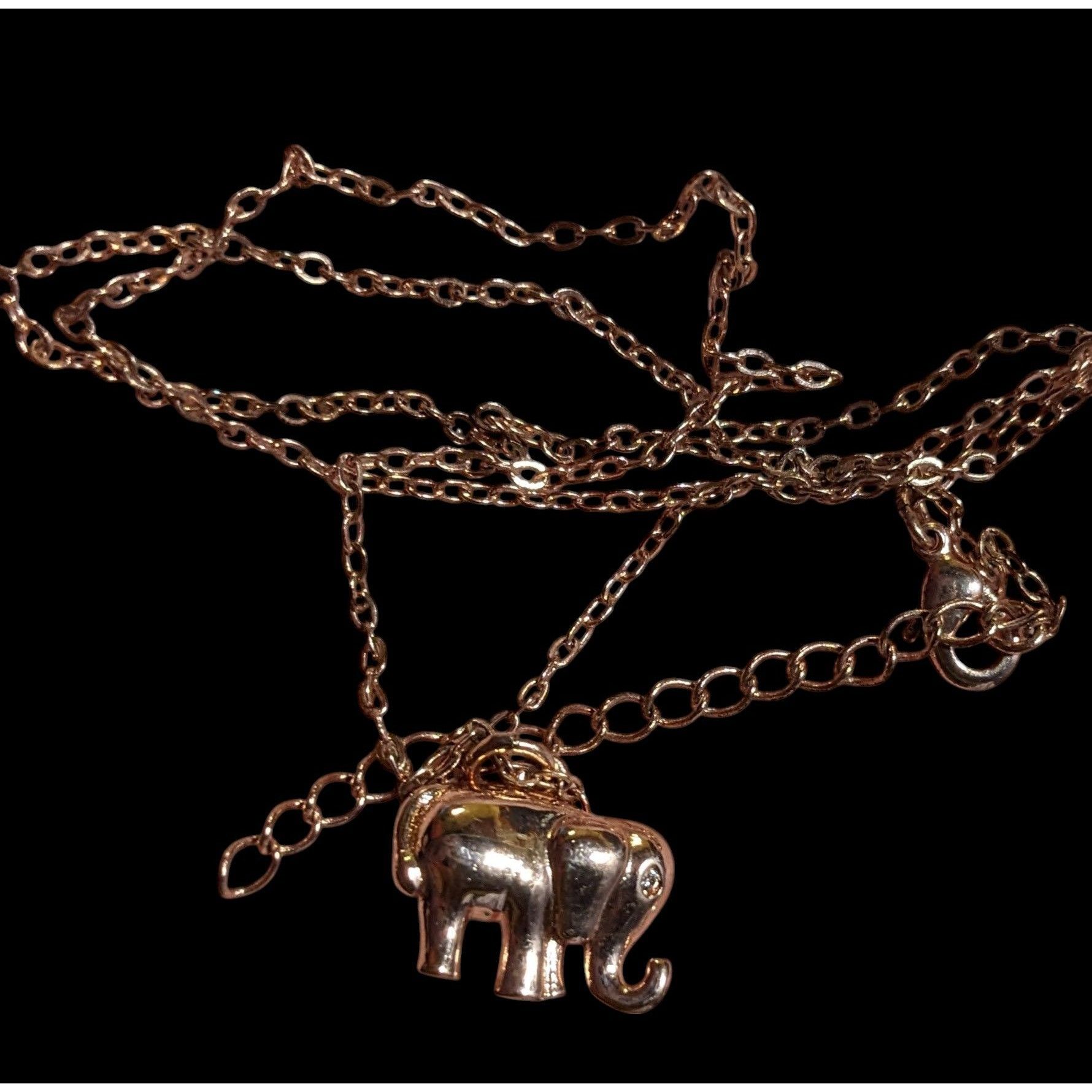 Other Minimalist Rose Gold Tone Elephant Pendant Necklace Size ONE SIZE - 2 Thumbnail