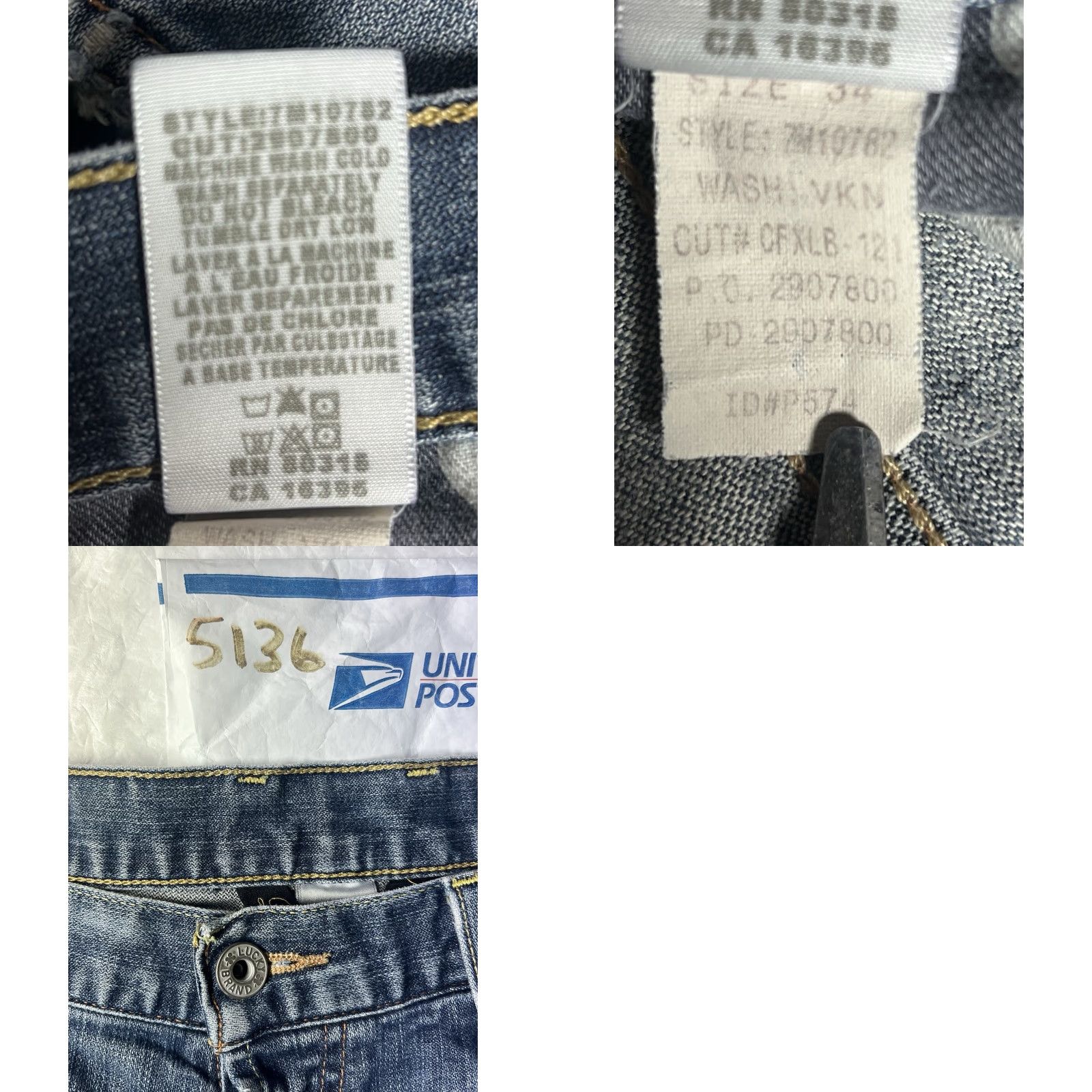 Lucky Brand Lucky Brand Jeans Men's Blue Denim Straight 34x32 Stretch 5-Pocket Distressed N/A Size US 34 / EU 50 - 10 Thumbnail