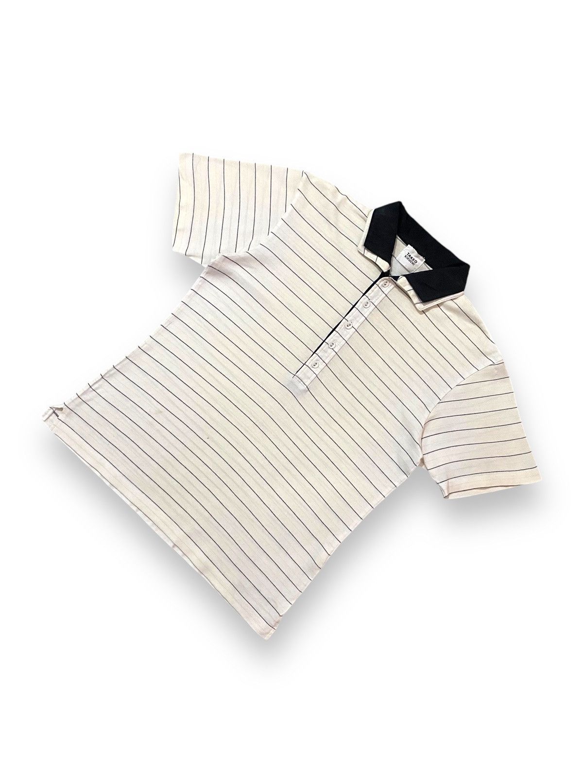 Japanese Brand × Takeo Kikuchi × Vintage TAKEO KIKUCHI JAPAN STRIPES FORMAL POLOS TEE Size US M / EU 48-50 / 2 - 2 Thumbnail