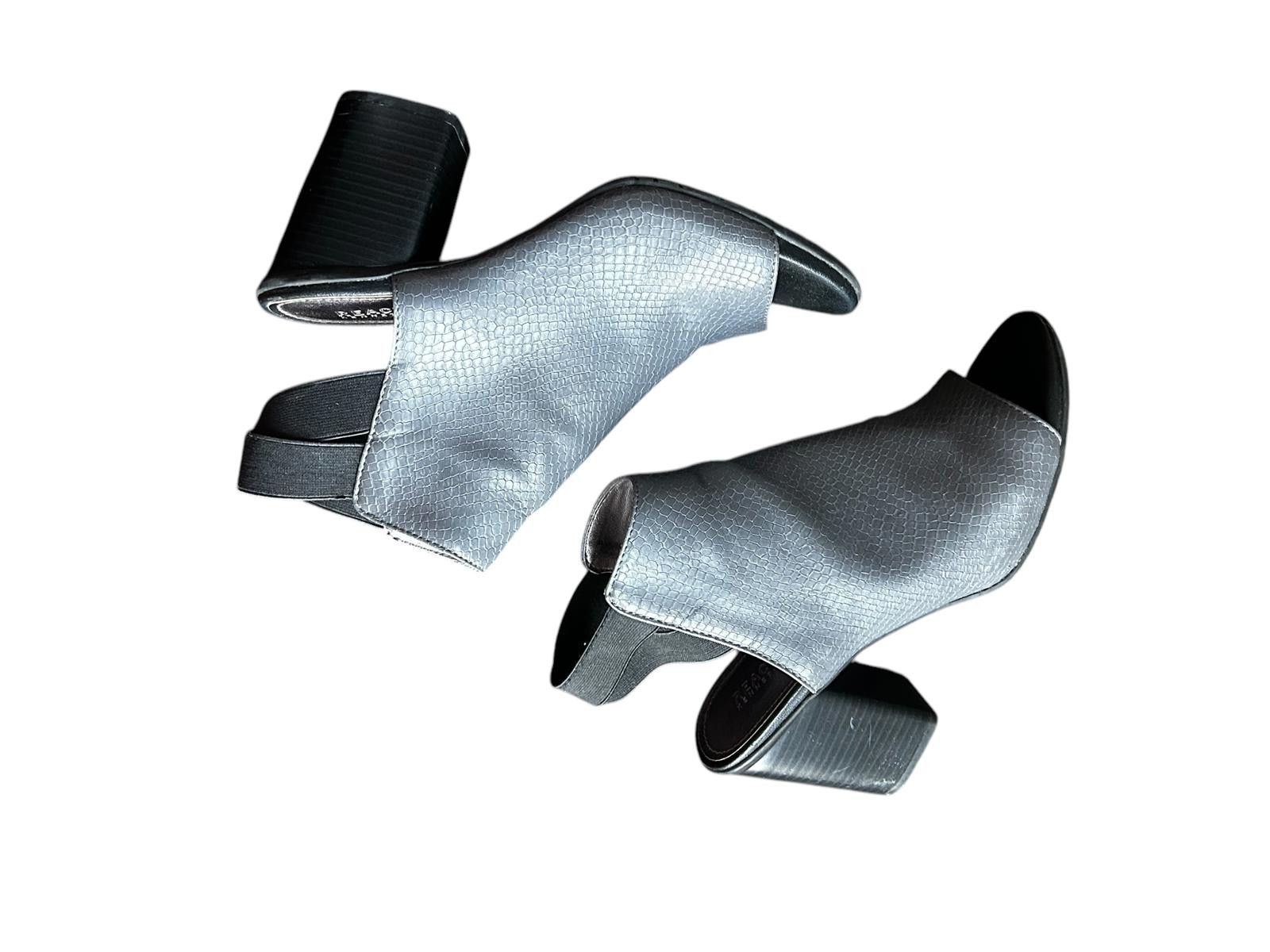 Designer Stylish Grey Open-Toe Heels Size US 6 / IT 36 - 1 Thumbnail