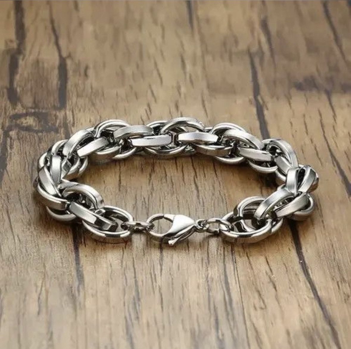 Japanese Brand Vintage Twisted Rope Chain Stainless Steel Bracelets Size ONE SIZE - 1 Thumbnail
