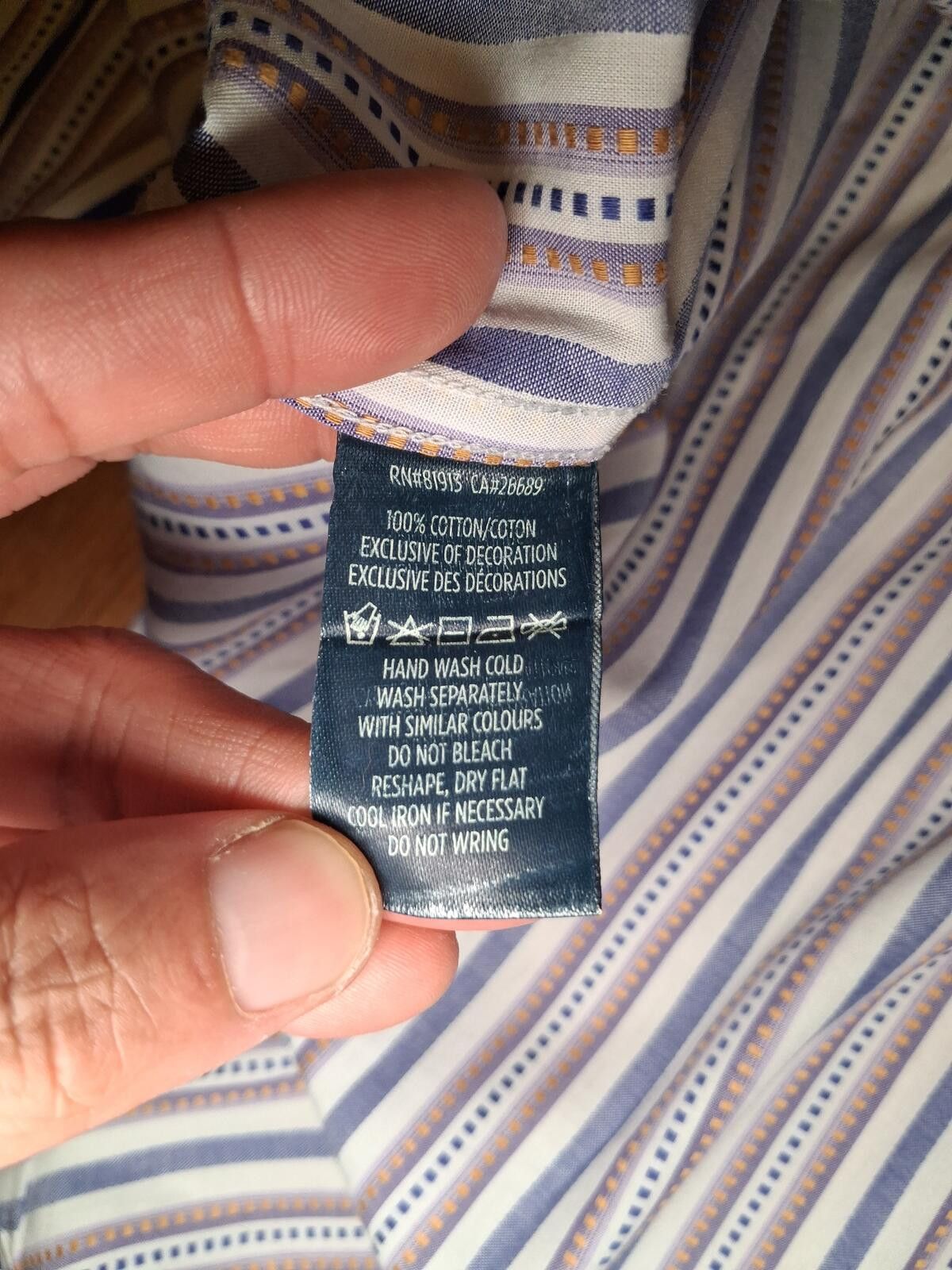 Robert Graham Robert Graham Shirt XL Multicolor Cotton Striped Flip Cuff Size US XL / EU 56 / 4 - 4 Thumbnail