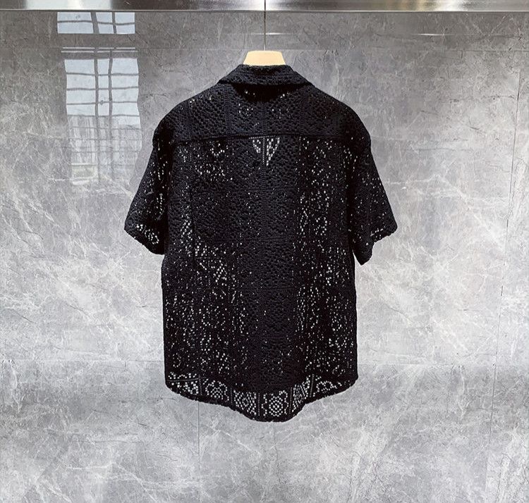 Designer Men Vintage Crochet Shirt Holiday Beach Size US L / EU 52-54 / 3 - 7 Thumbnail