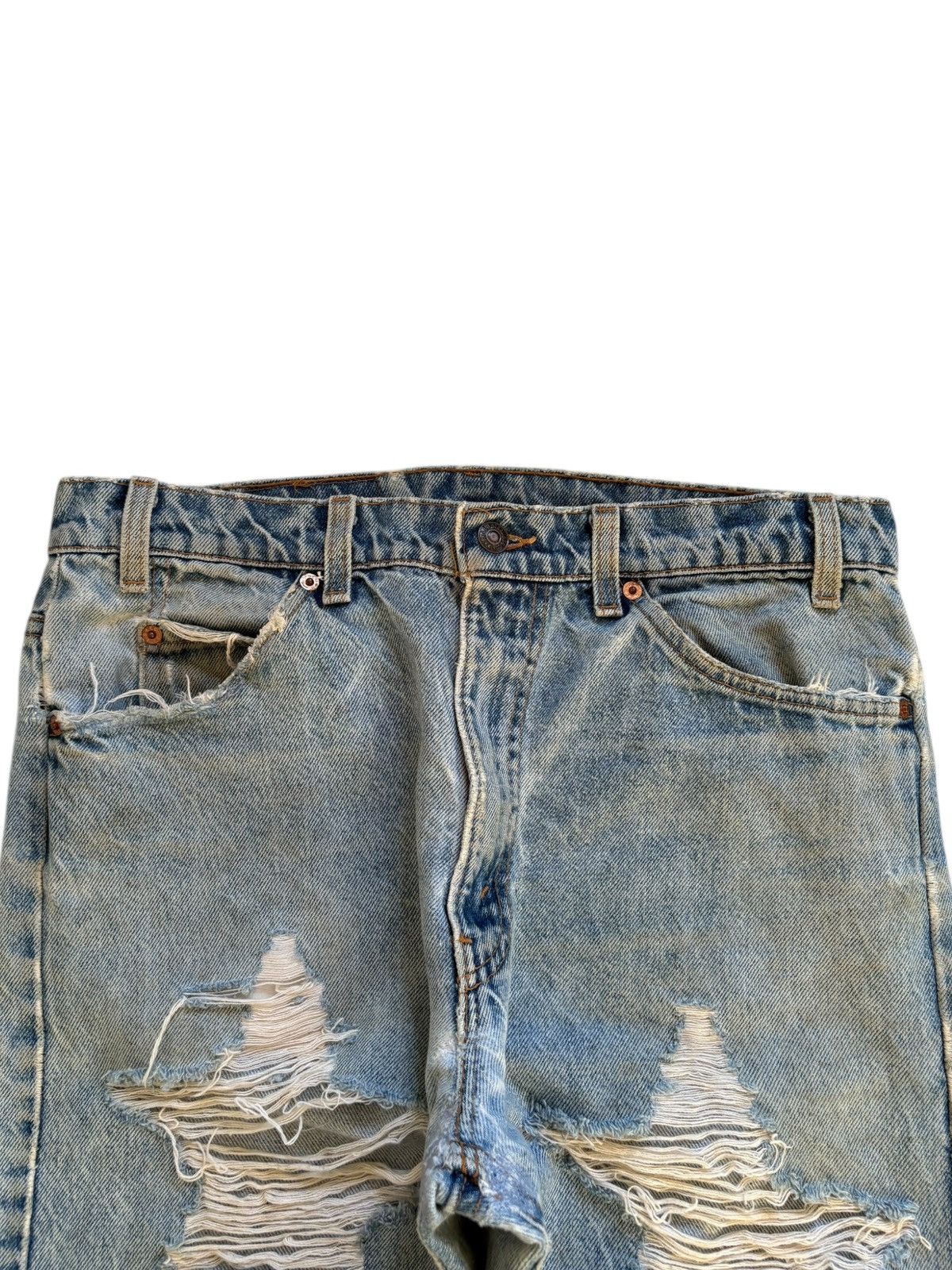 Levi's Vintage 90s Levis 505 Mud Wash Ripped Star Shape Jeans Size US 33 - 4 Thumbnail