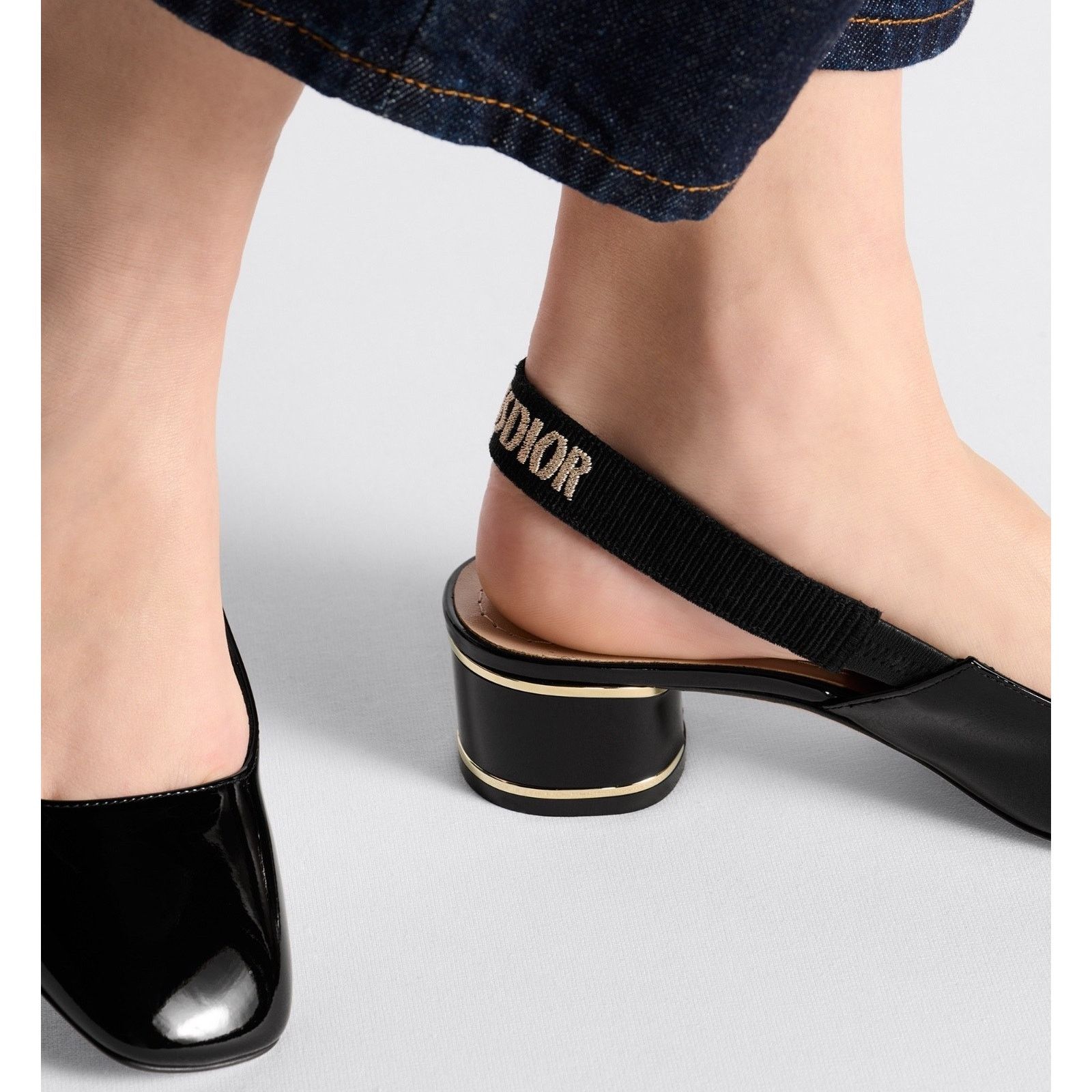 Dior Dior Miss Dior Paris Black Patent Bow Slingback Strap Size US 8.5 / IT 38.5 - 8 Thumbnail