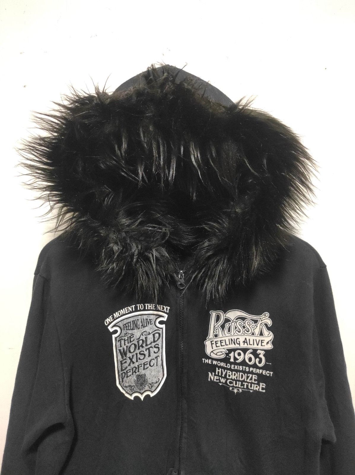 Japanese Brand Russ-K zipper fur hoodie ifsix LGB style Size US M / EU 48-50 / 2 - 4 Thumbnail