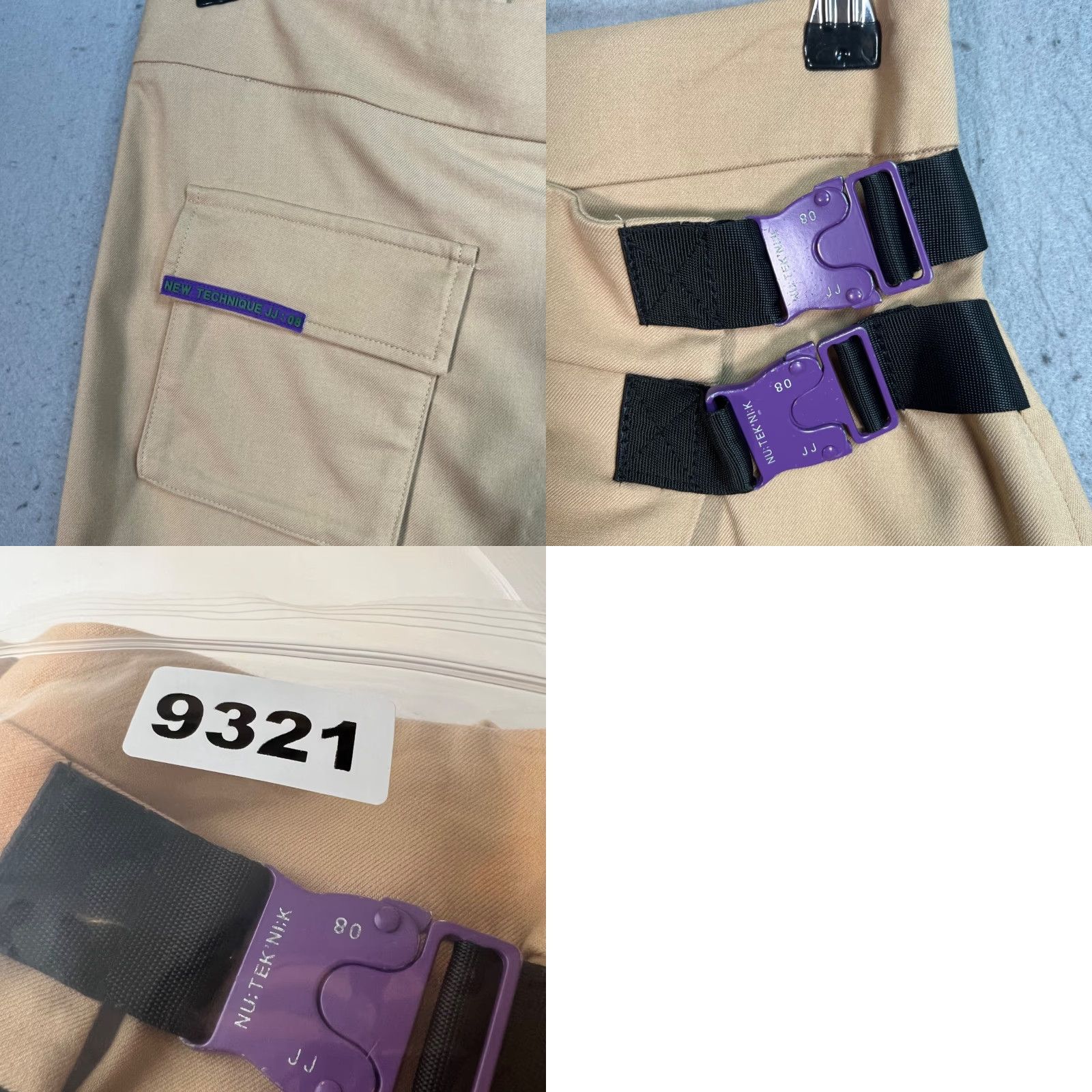 Vintage VINTAGE Jucy Judy Womens Beige Wrap Shorts With Purple Buckles Size 25 BeigeWrap Shorts Womens 25 3in Polyester Front Flat Womens Jucy Judy Size 42" / US 20 - 8 Thumbnail