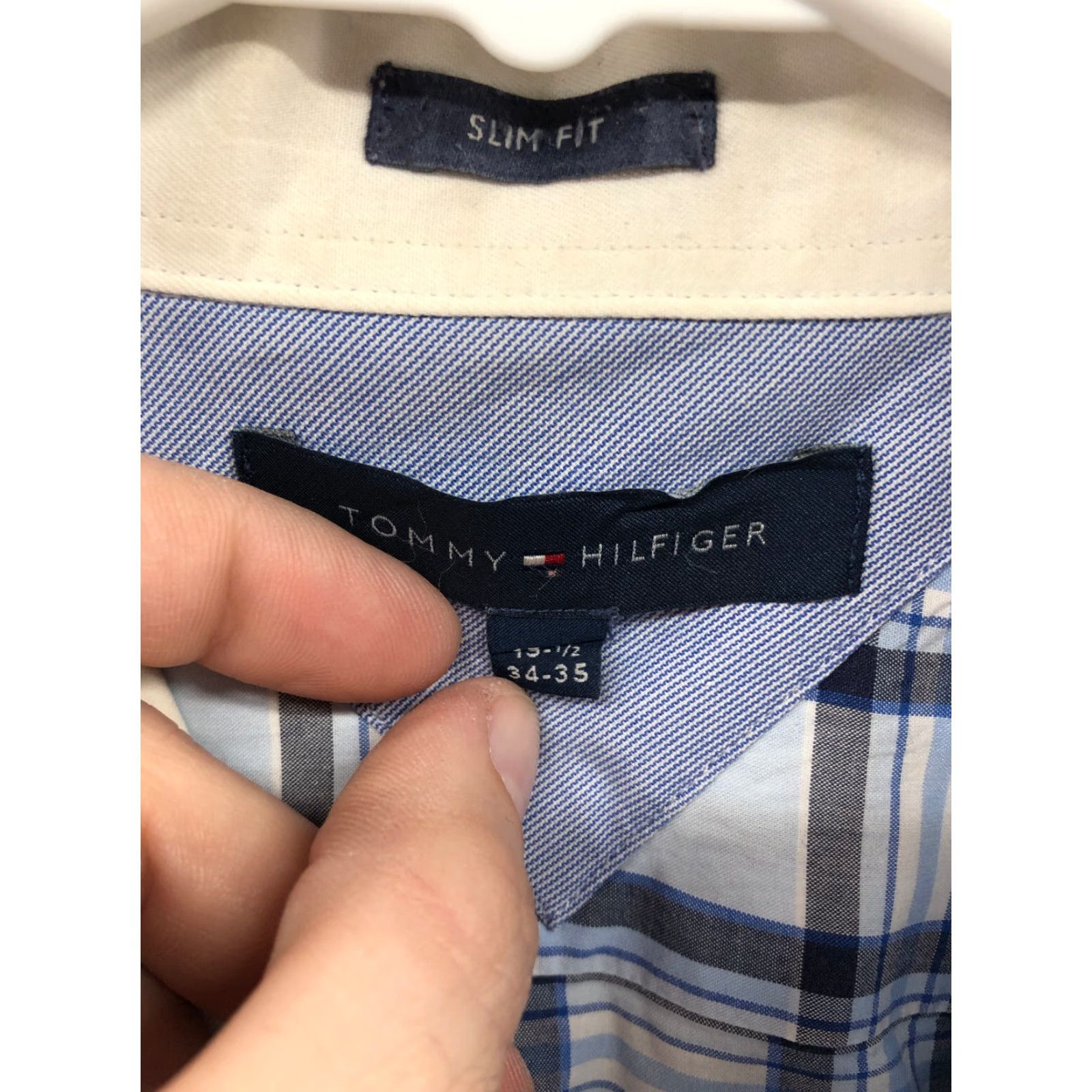 Tommy Hilfiger Tommy Hilfiger Shirt Mens Blue Striped Long Sleeve Button-Up 15.5 34/35 Spread Collar Classic Modern, 90s/Outdoor vibes? Size US L / EU 52-54 / 3 - 6 Thumbnail