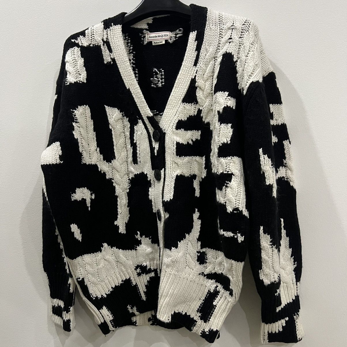 Alexander McQueen Graffiti Cable-knit Slouch Cardigan Size S / US 4 / IT 40 - 4 Thumbnail