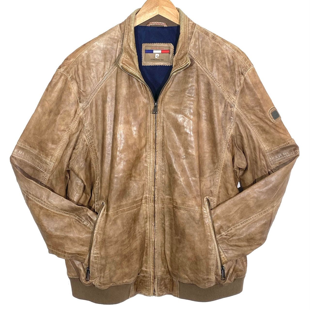 Pierre Cardin Blouson En Cuir Marron Patiné Vintage Pierre Cardin Size US M / EU 48-50 / 2 - 2 Thumbnail