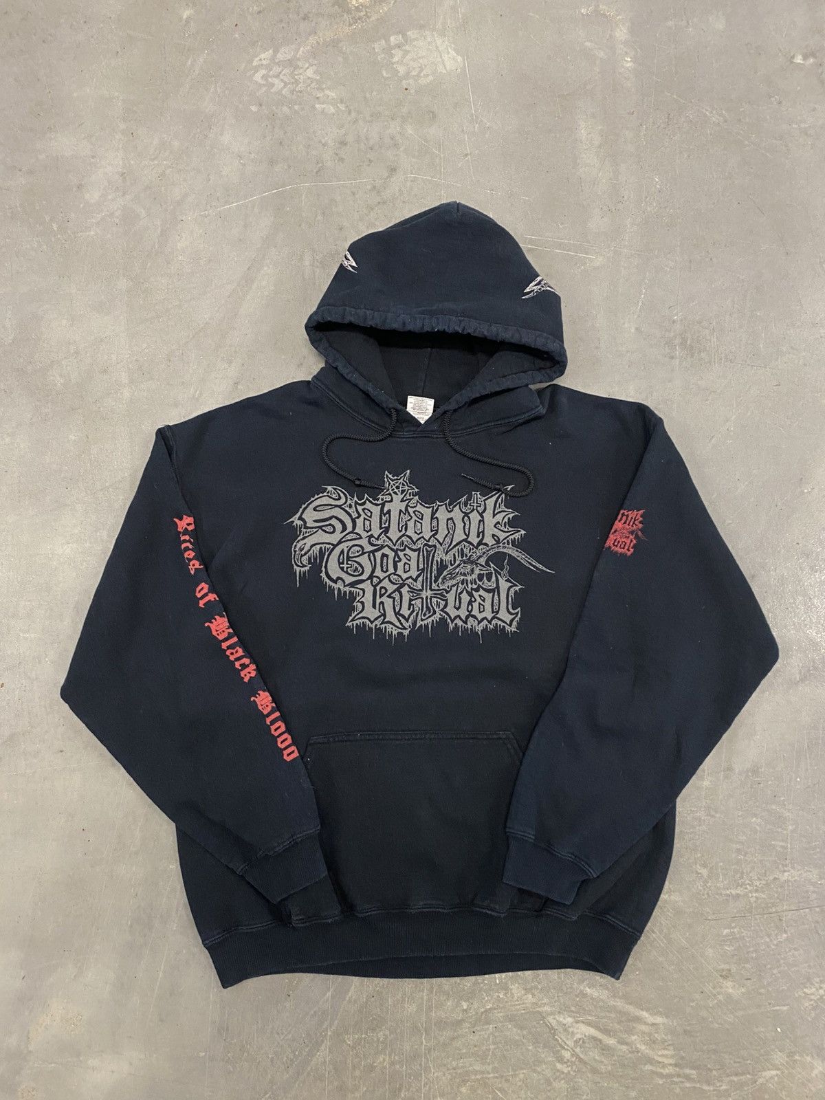 Vintage Vintage satanik goat ritual hoodie dark metal erd goth evil Size US L / EU 52-54 / 3 - 2 Thumbnail