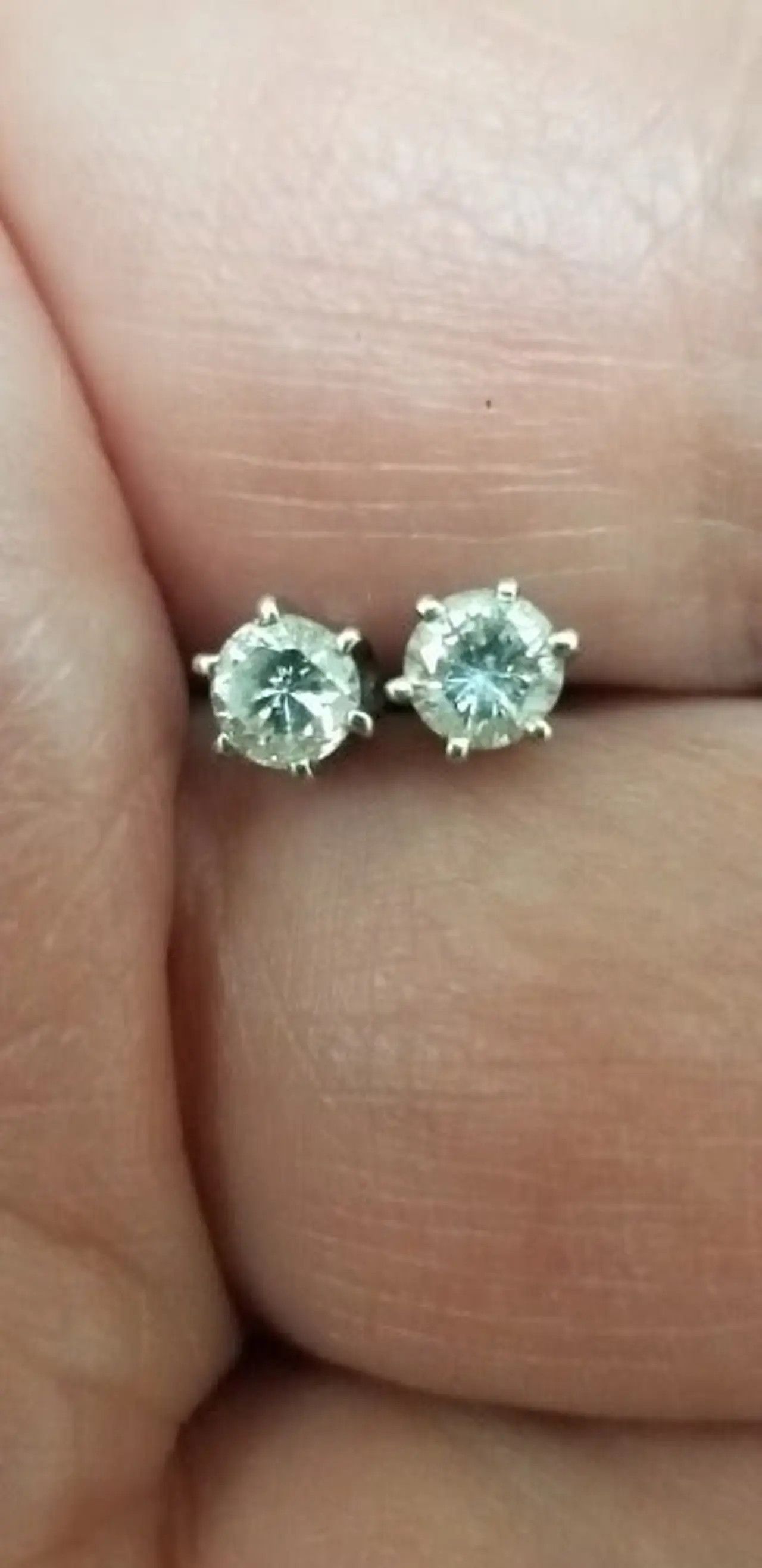 Other Estate .50ct Diamond 14k White Gold Earrings Studs Size ONE SIZE - 6 Thumbnail