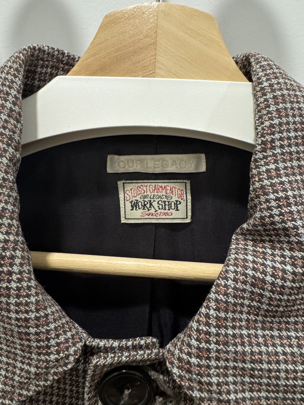 Our Legacy × Stussy Raglan Car Coat Houndstooth Size US S / EU 44-46 / 1 - 3 Thumbnail
