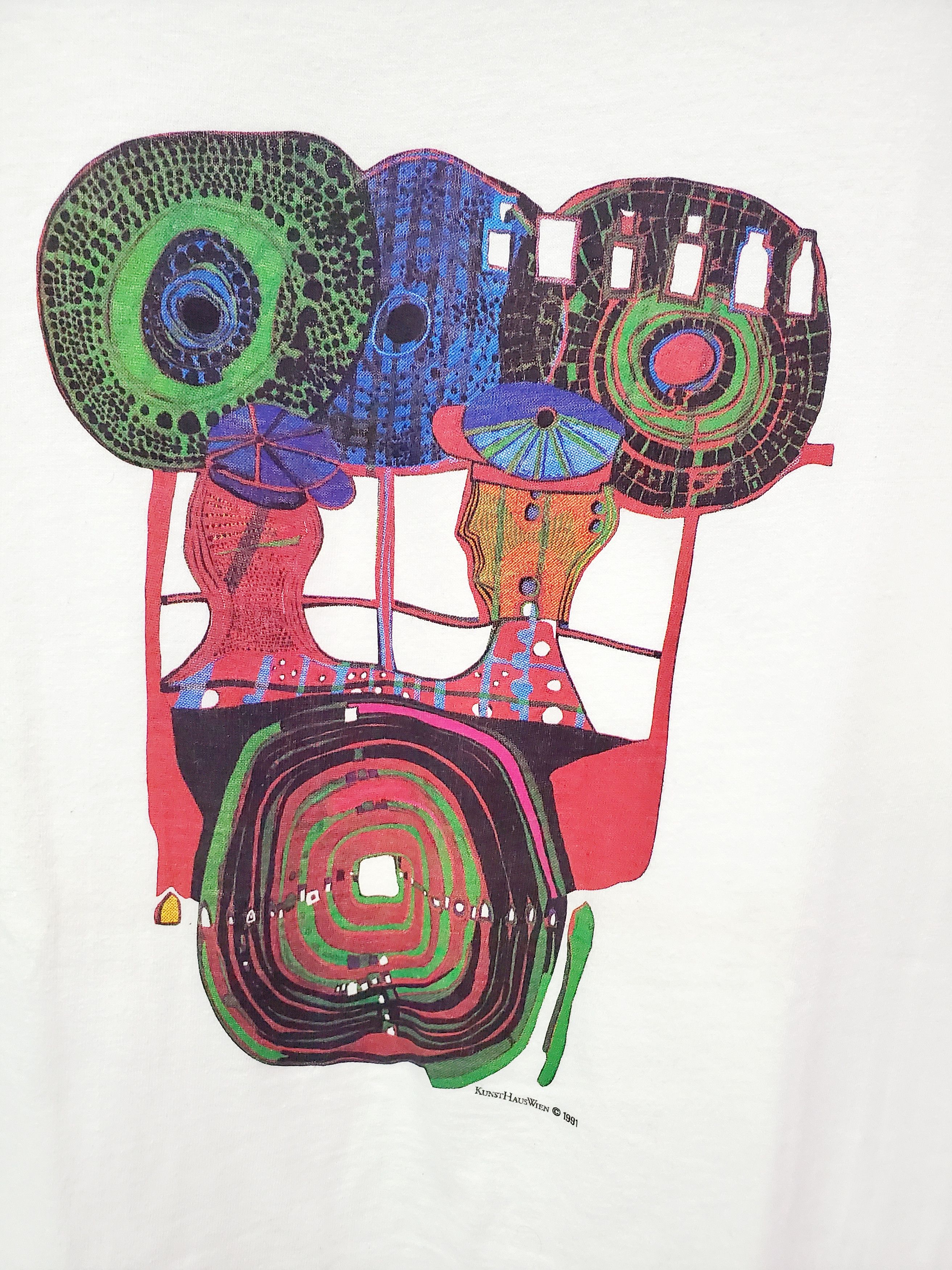 Vintage Vintage 1991 Hundertwasser T-Shirt Austrian Visual Artist M Size US M / EU 48-50 / 2 - 2 Thumbnail