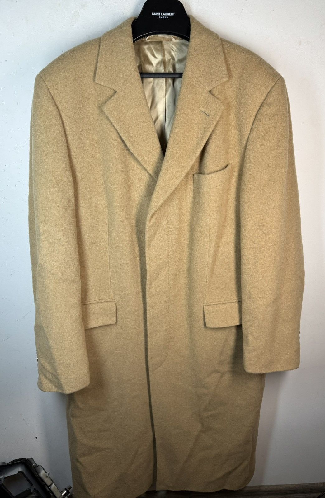 Yves Saint Laurent Camel Wool YSL Coat Soft Heavy Soft Long Beige Size US L / EU 52-54 / 3 - 1 Thumbnail