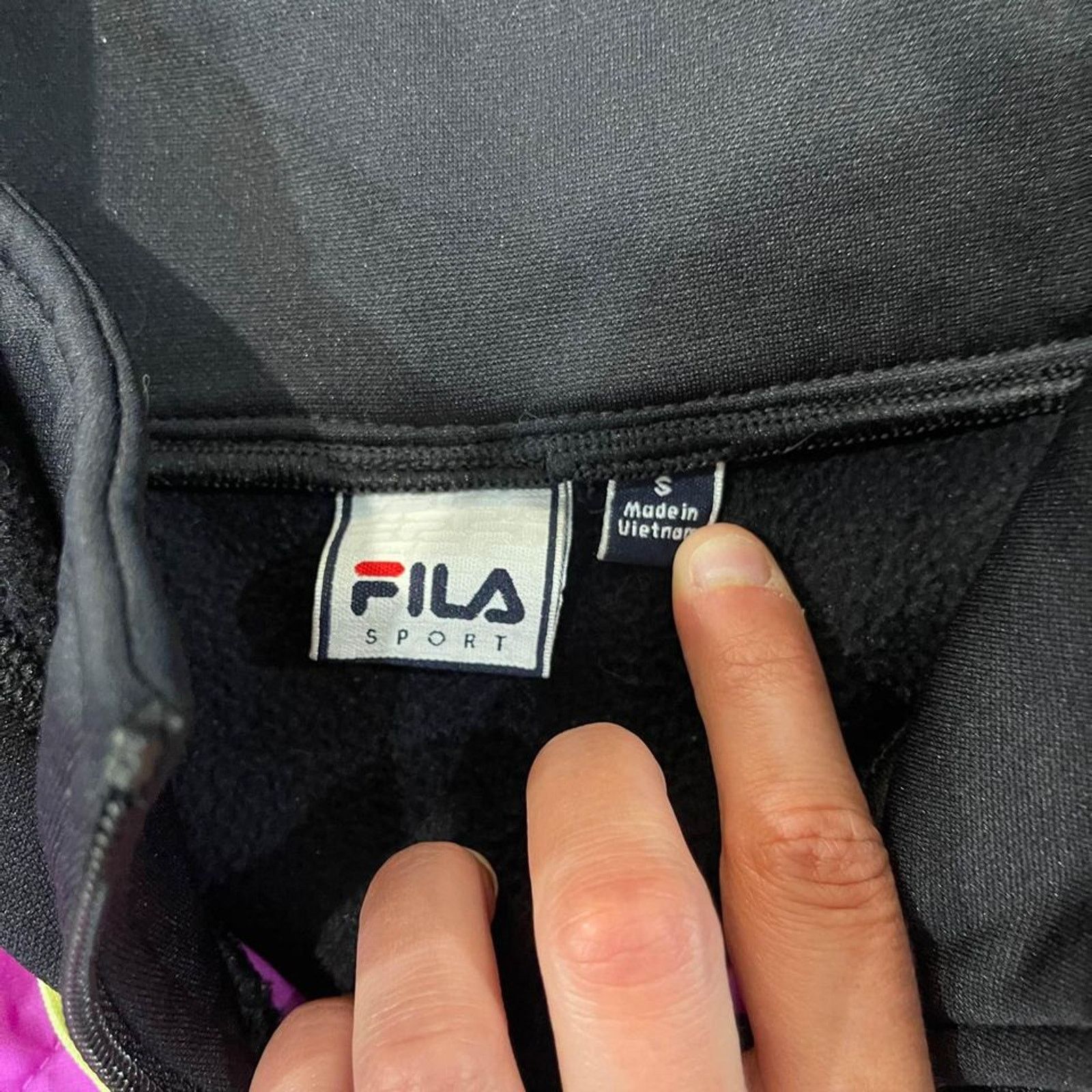 Fila Fila Sport Black Purple Full Zip Quilted Jacket Womens Small Size S / US 4 / IT 40 - 3 Thumbnail