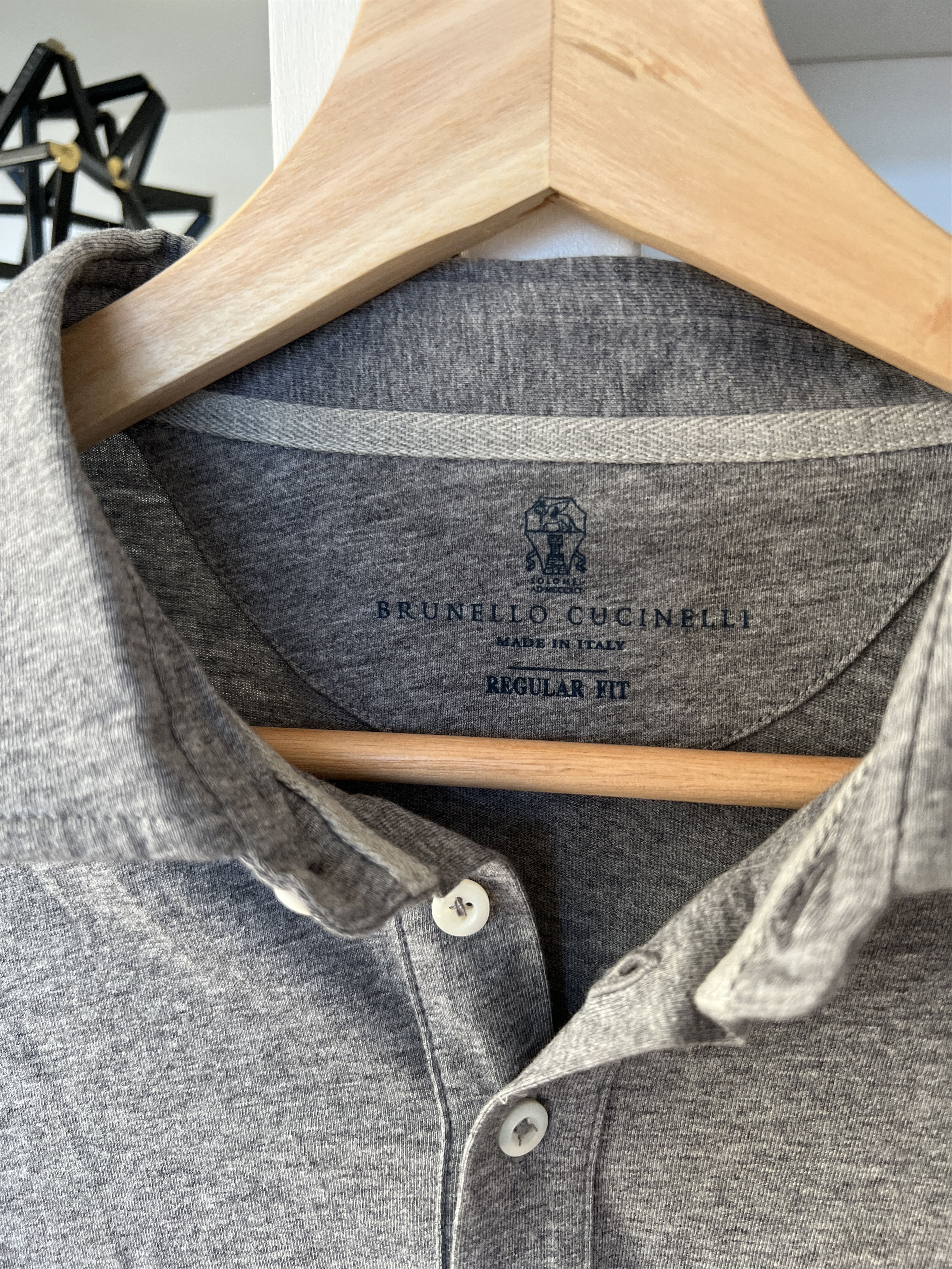 Brunello Cucinelli Brunello Cucinelli Gray Polo Size US M / EU 48-50 / 2 - 2 Thumbnail