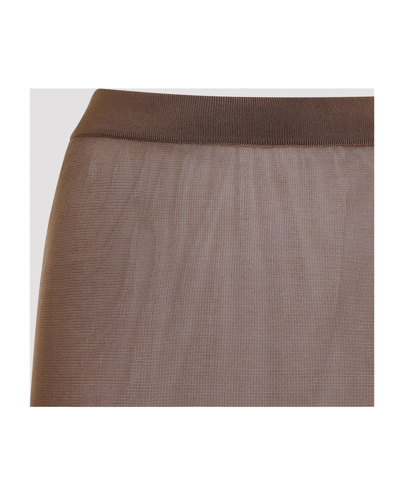 Saint Laurent Paris o1bcso1str0426 Viscose Midi Skirt in Brown Size 28" / US 6 / IT 42 - 3 Thumbnail