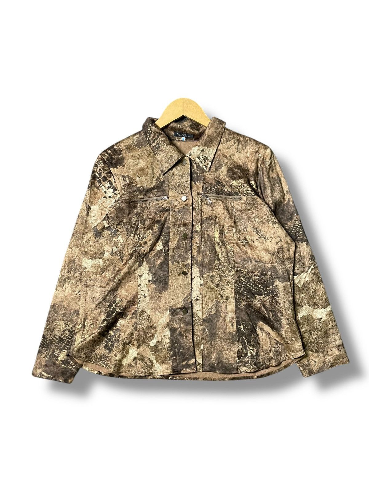 Japanese Brand × Vintage MISSEL Brand Leather Suede Abstract Jacket (73) Size US S / EU 44-46 / 1 - 1 Thumbnail
