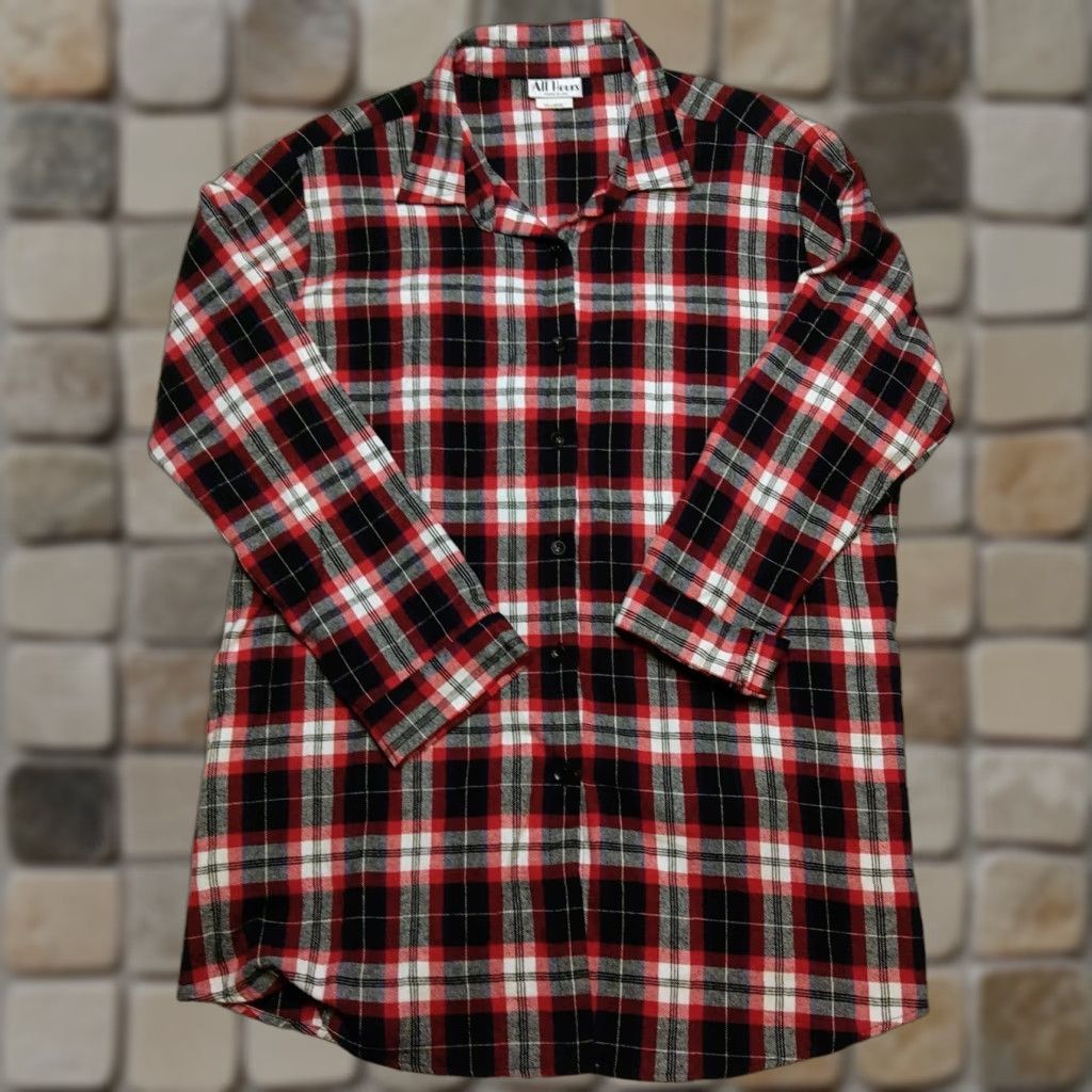 Vintage VINTAGE All Hours Shirt 2XL Red Black Plaid Flannel Womens 1980s USA Made Size XXL / US 16-18 / IT 52-54 - 1 Thumbnail