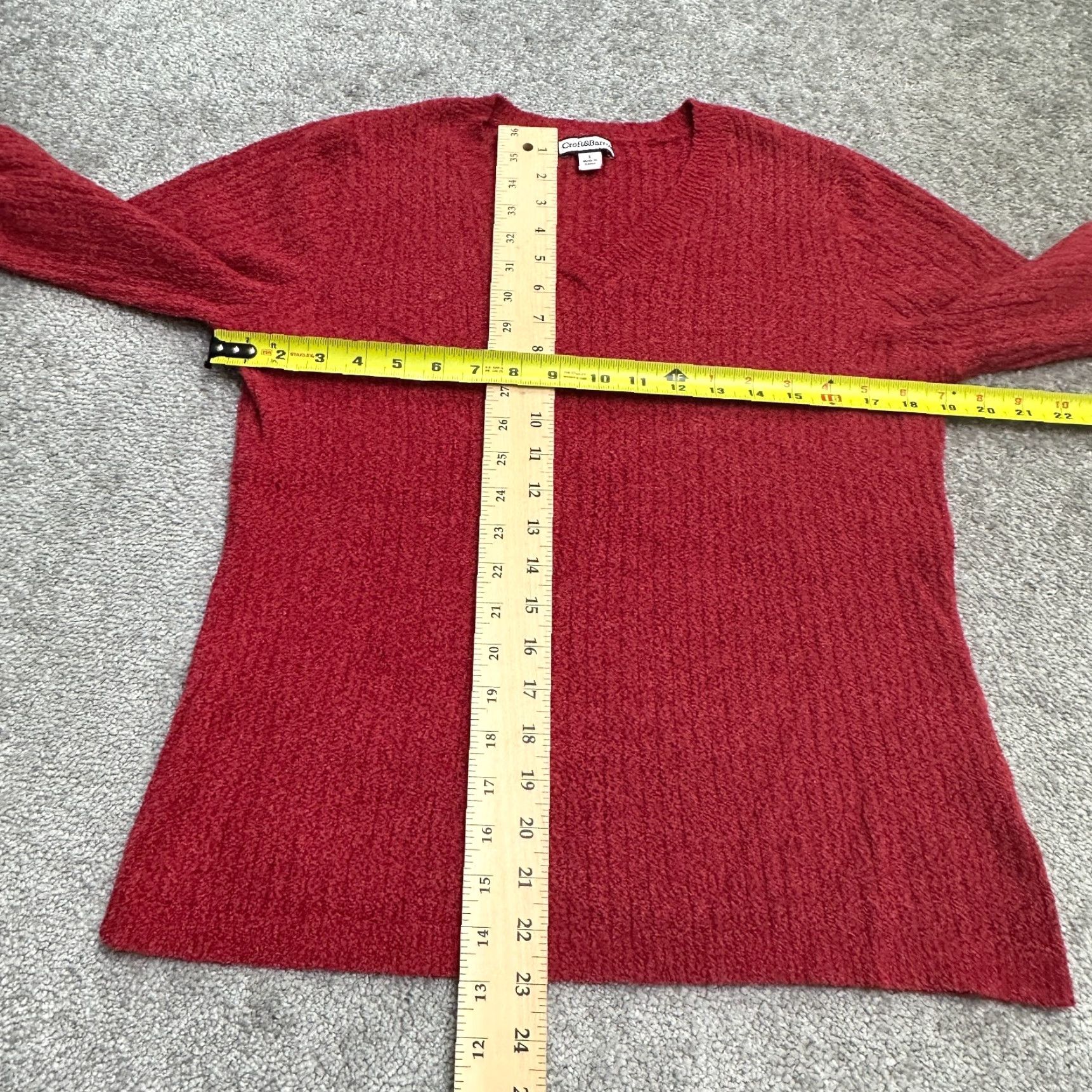 Croft & Barrow Croft & Barrow Pullover Sweater Women Large Red V-Neck Nylon Knit Casual Classic Size L / US 10 / IT 46 - 7 Thumbnail