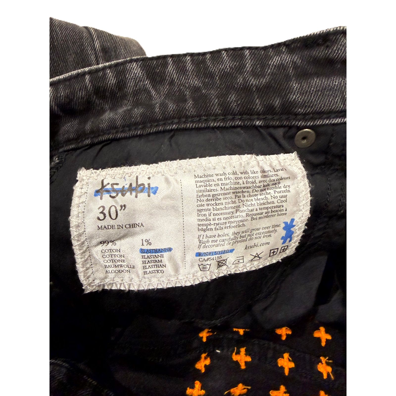 Ksubi Ksubi Black Wash & Orange Jeans Size US 30 / EU 46 - 4 Thumbnail