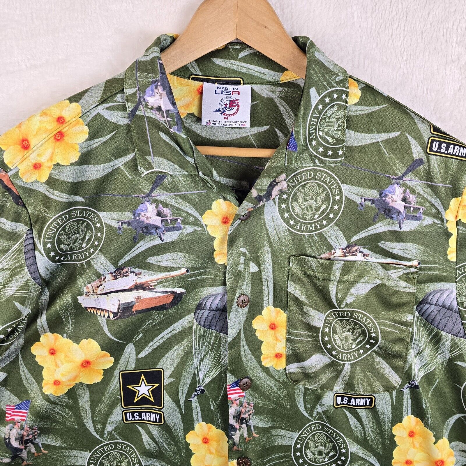 Other US Army Hawaiian AE Sport Shirt Mens Size Medium Button Up Size US M / EU 48-50 / 2 - 3 Thumbnail