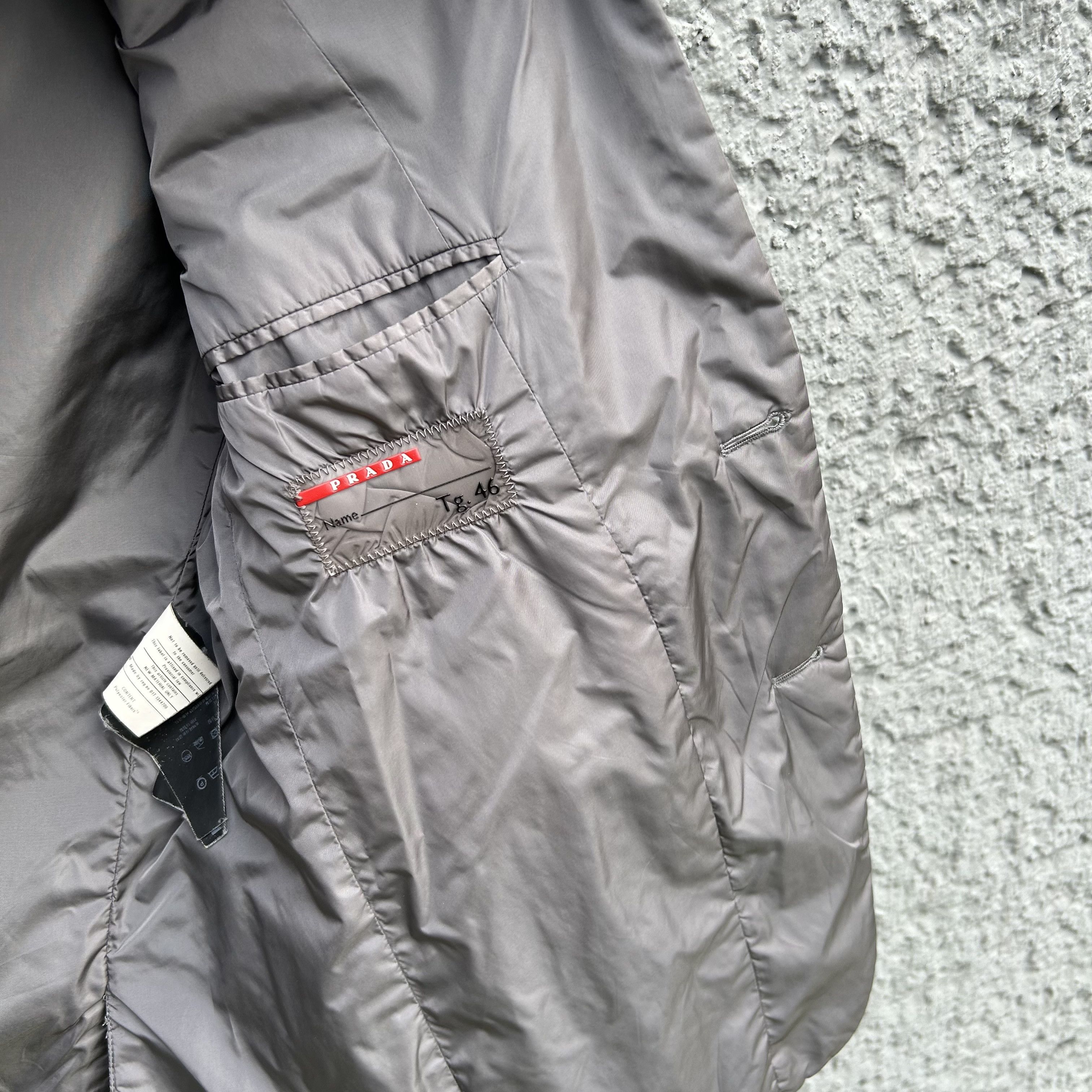 Prada Prada Grey Padded Nylon Blazer Jacket Size 46R - 7 Thumbnail