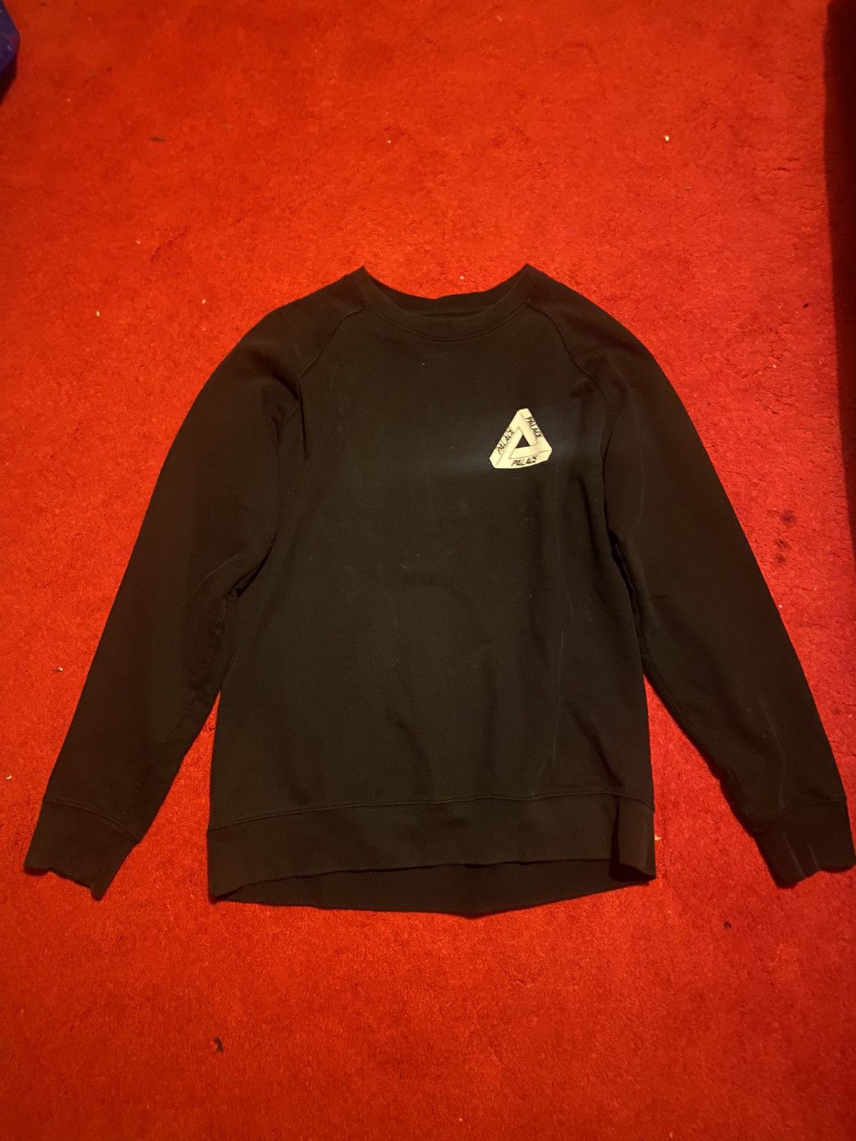 image of Palace Crewneck Tri Ferg Italia in Black, Men's (Size XL)