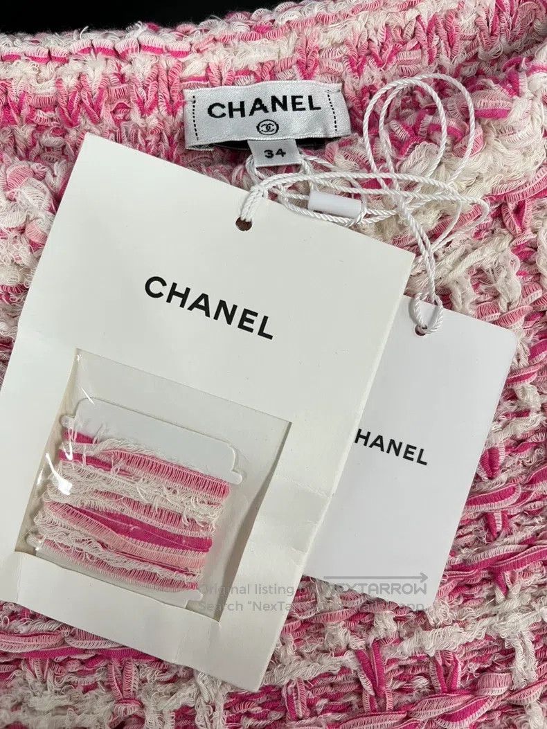 Chanel Chanel 24P pink tweed tassel long sleeves Size XXS / US 00 / IT 34 - 4 Thumbnail