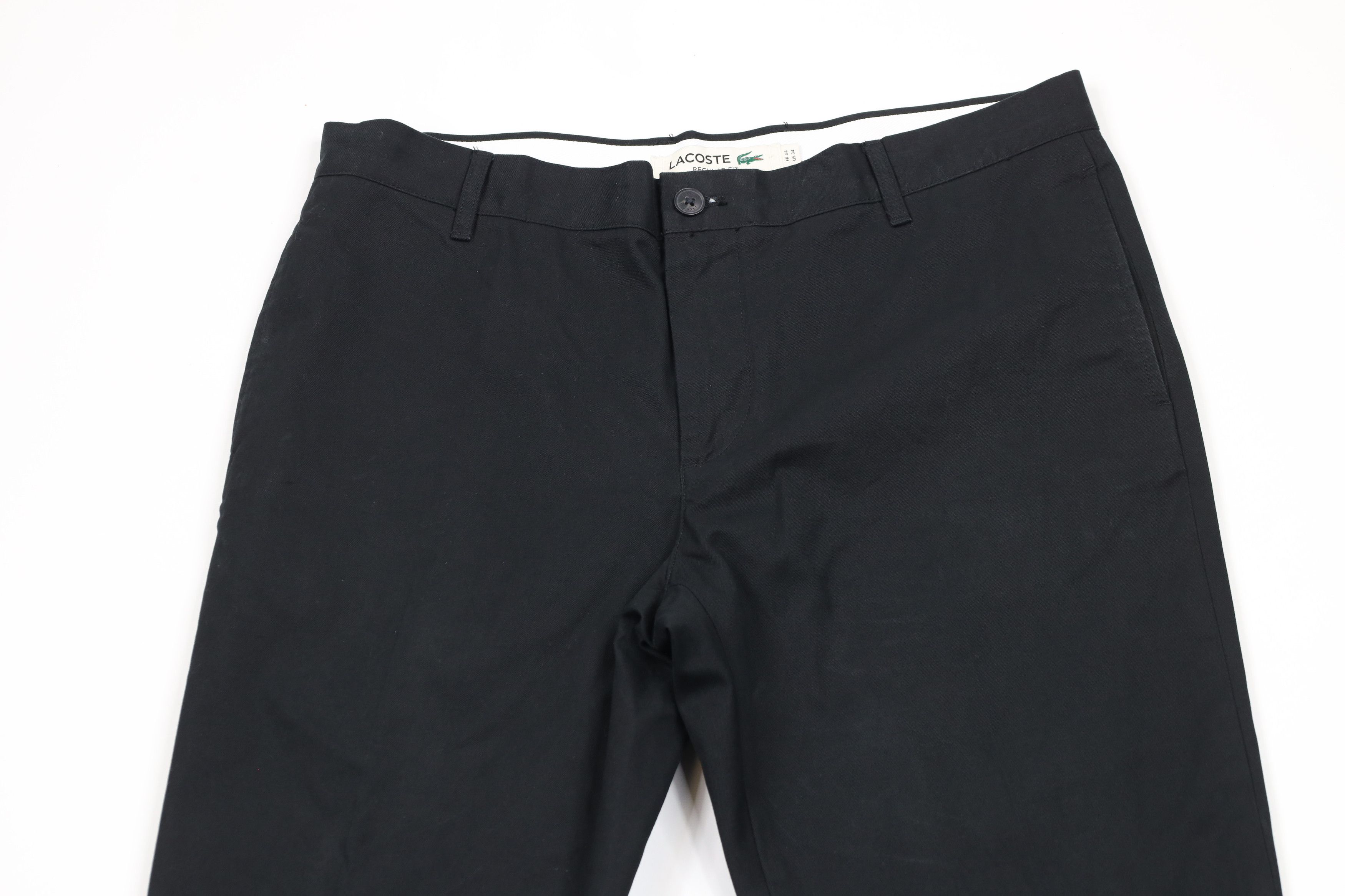 Lacoste × Vintage Lacoste Fit Distressed Flat Front Chino Pants Black Cotton Size US 34 / EU 50 - 2 Thumbnail
