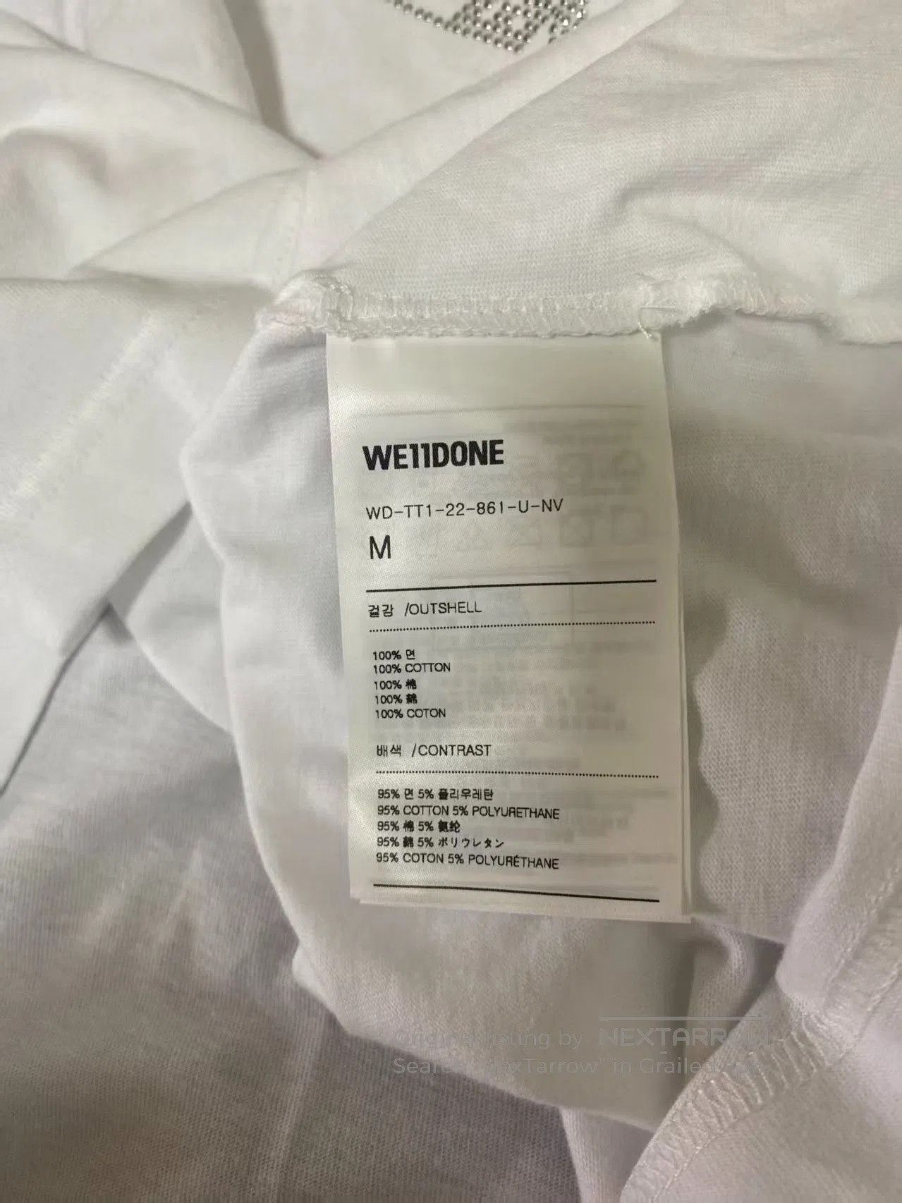 WE11DONE we11done Solid Letter Crew Neck Tee. Size US M / EU 48-50 / 2 - 5 Thumbnail
