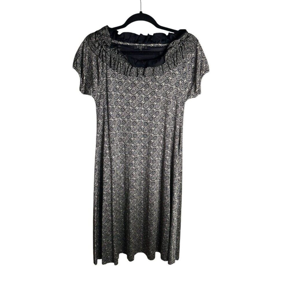 Etro ETRO Women's EU 40 US 6 Silk Neck Ruffle Short Sleeve Print Size M / US 6-8 / IT 42-44 - 1 Thumbnail