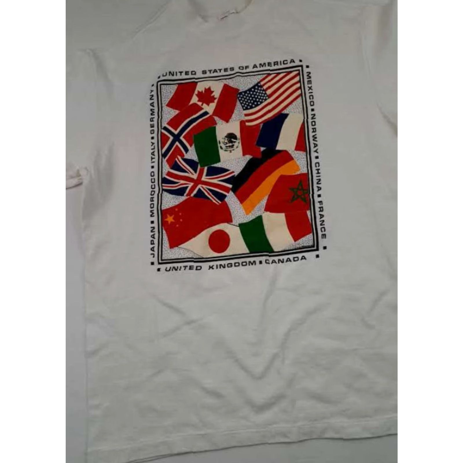 Delta Delta T-Shirt Shirt Mens Large White USA Flags Print Puffy World Canada Japan Many More Delta Large White USA Shirt Mens L Size US L / EU 52-54 / 3 - 6 Thumbnail