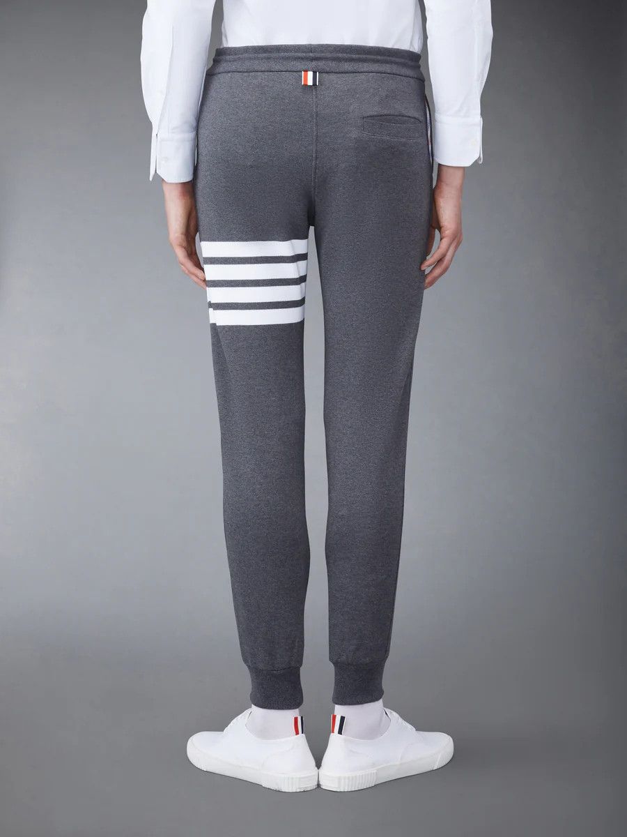 Thom Browne THOM BROWNE gray Loopback 4-Bar cotton sweatpants Size 4 XL Size US 36 / EU 52 - 3 Thumbnail