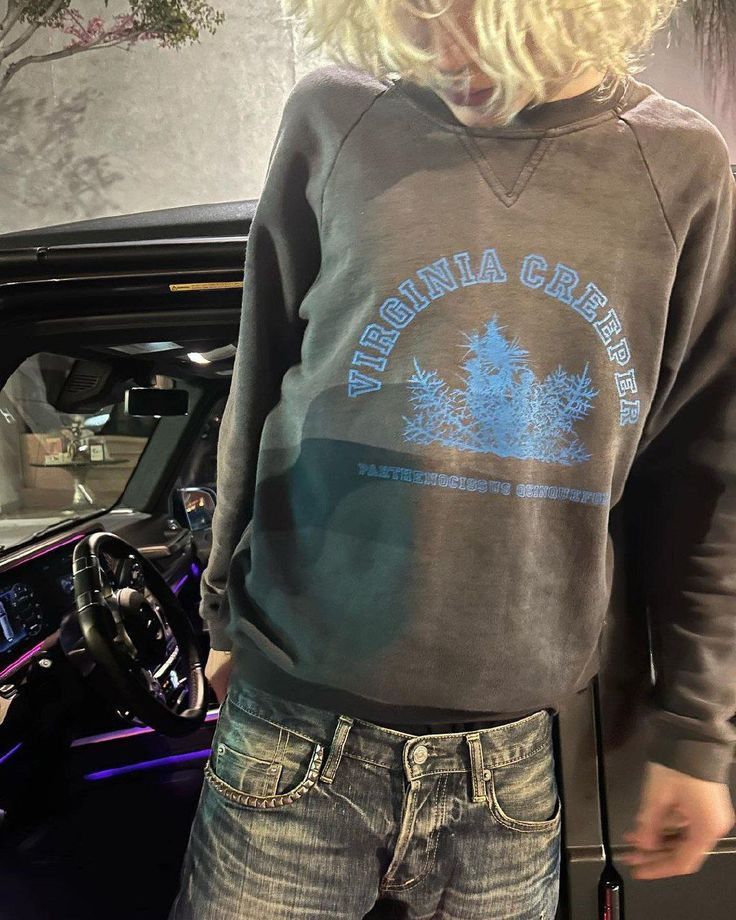 Raf Simons Raf Simons AW02 Virginia Creeper Blue Colligate Crewneck Size US M / EU 48-50 / 2 - 7 Thumbnail