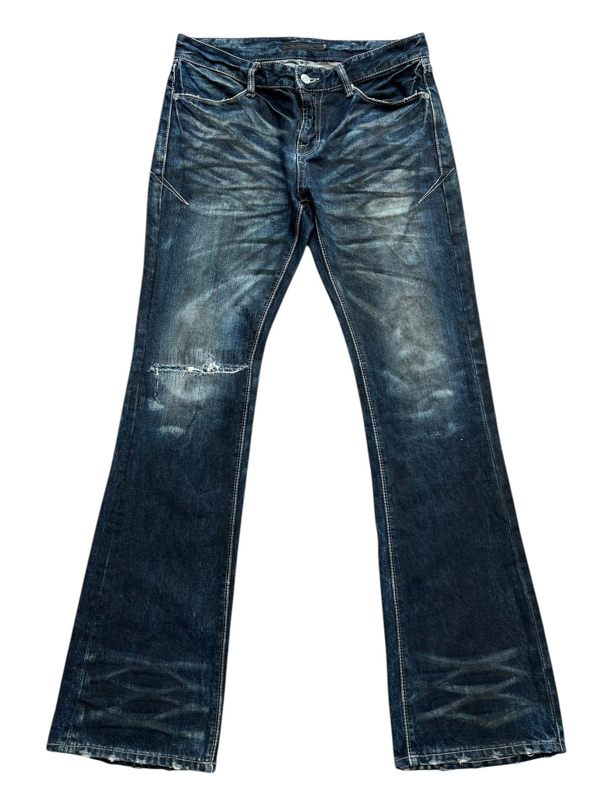 GOSTAR DE FUGA GostaDe Fuga Distressed Bootcut Goth Flare Denim Jeans 32x33 Size US 32 / EU 48 - 2 Thumbnail