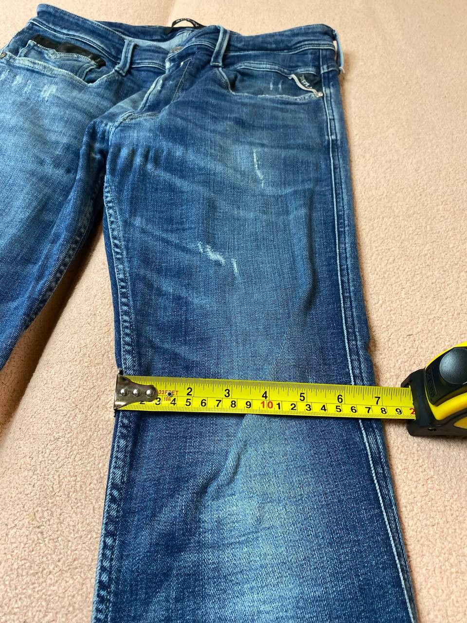 Replay × Vintage Replay Anbass Slim Fit Mid Wash Jeans Blue Size US 33 - 10 Thumbnail