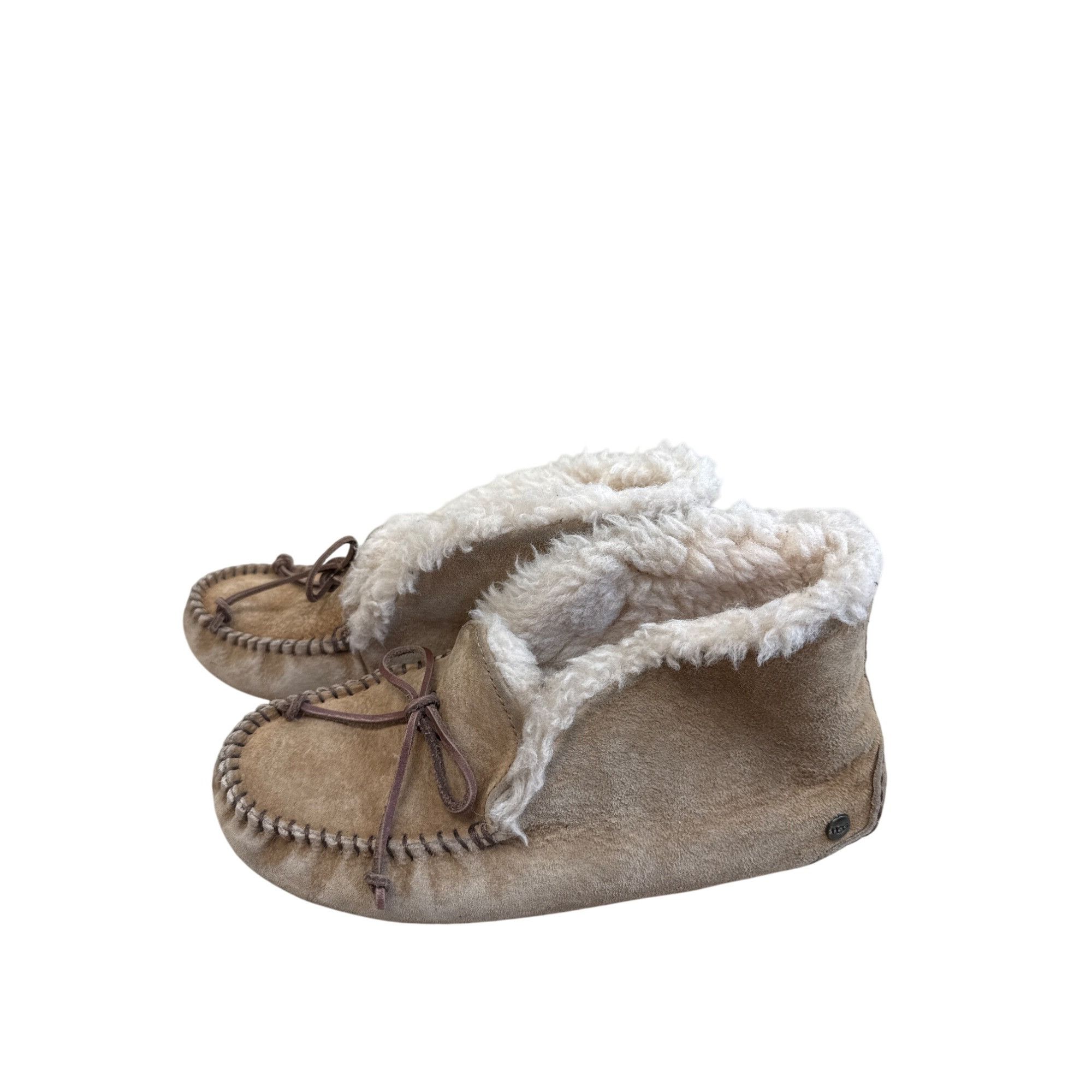 Ugg UGG Womens Brown Leather Fur-Lined Moccasin Slippers Ankle B Size US 6 / IT 36 - 4 Thumbnail