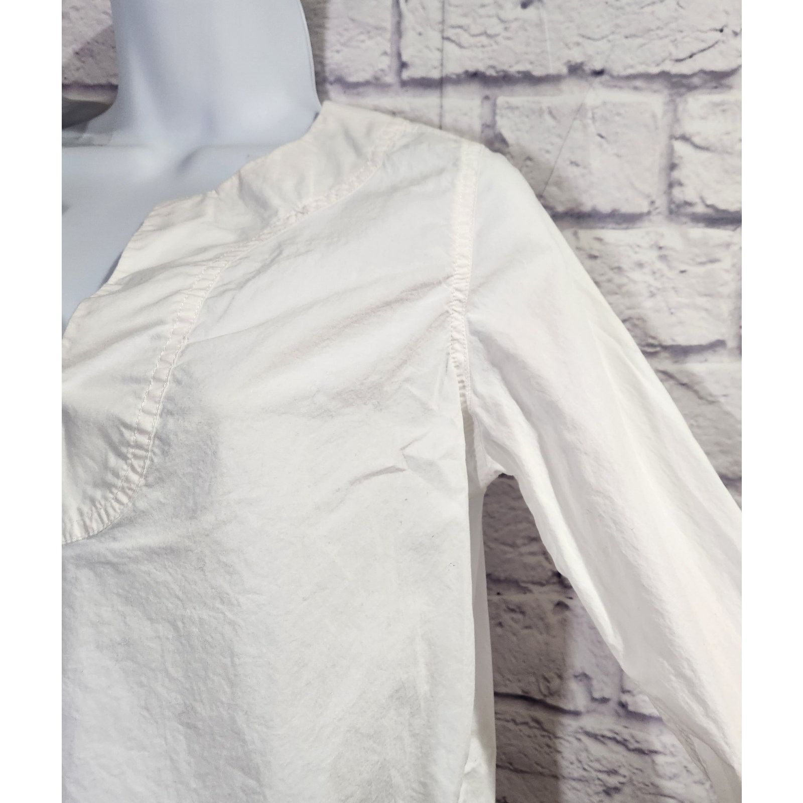 J.Crew J. Crew White Long Sleeves With Buttons V Neck Top PXS Size XS / US 0-2 / IT 36-38 - 2 Thumbnail
