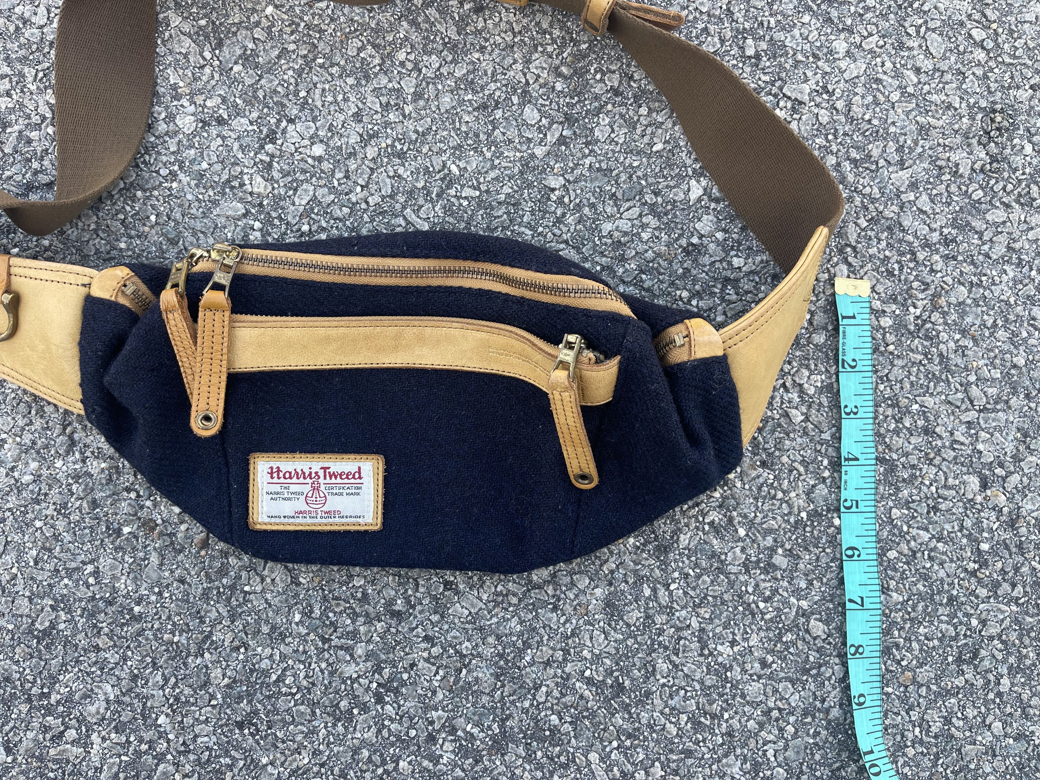 Harris Tweed Masterpiece X Harris Tweed Wool Waistbag Blue Black Size ONE SIZE - 13 Thumbnail