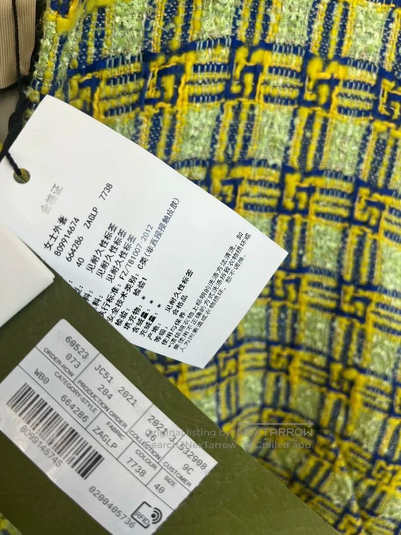 Gucci Gucci Green stitching plaid gold buckle small fragrant sty Size S / US 4 / IT 40 - 3 Thumbnail