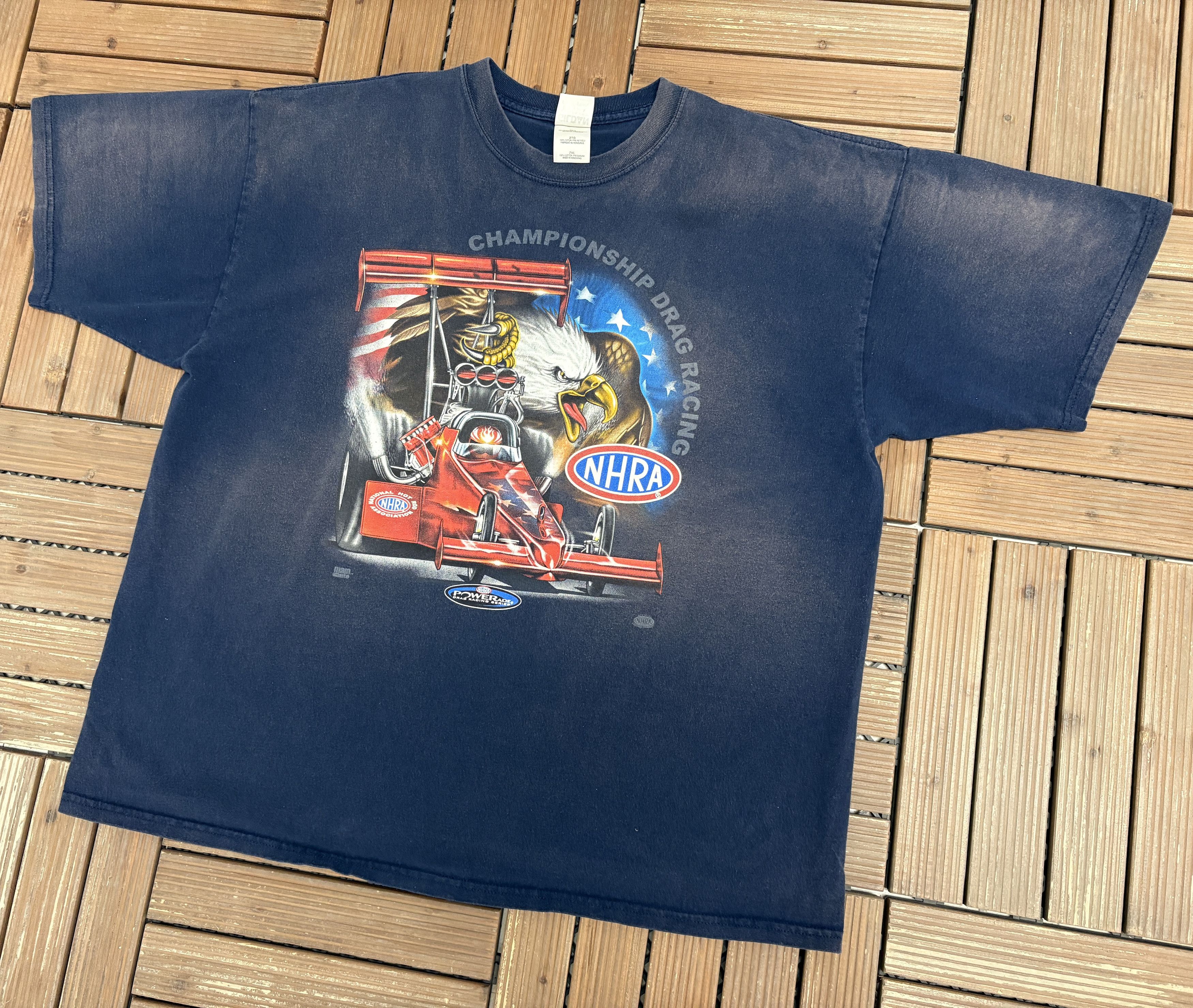 Vintage NHRA Championship Drag Racing Vintage Blue T-Shirt Tee Size US XXL / EU 58 / 5 - 2 Thumbnail