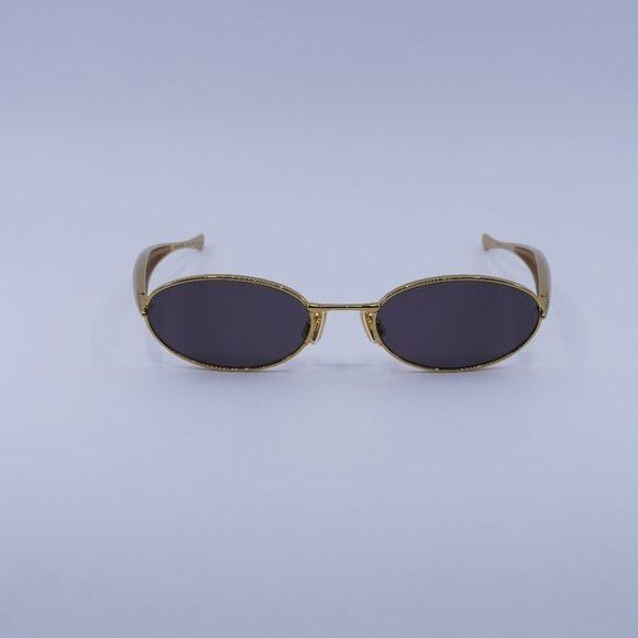 Bottega Veneta Bottega Veneta BV1386S 001 Sunglasses Gold Oval Frame, Grey Size ONE SIZE - 4 Thumbnail