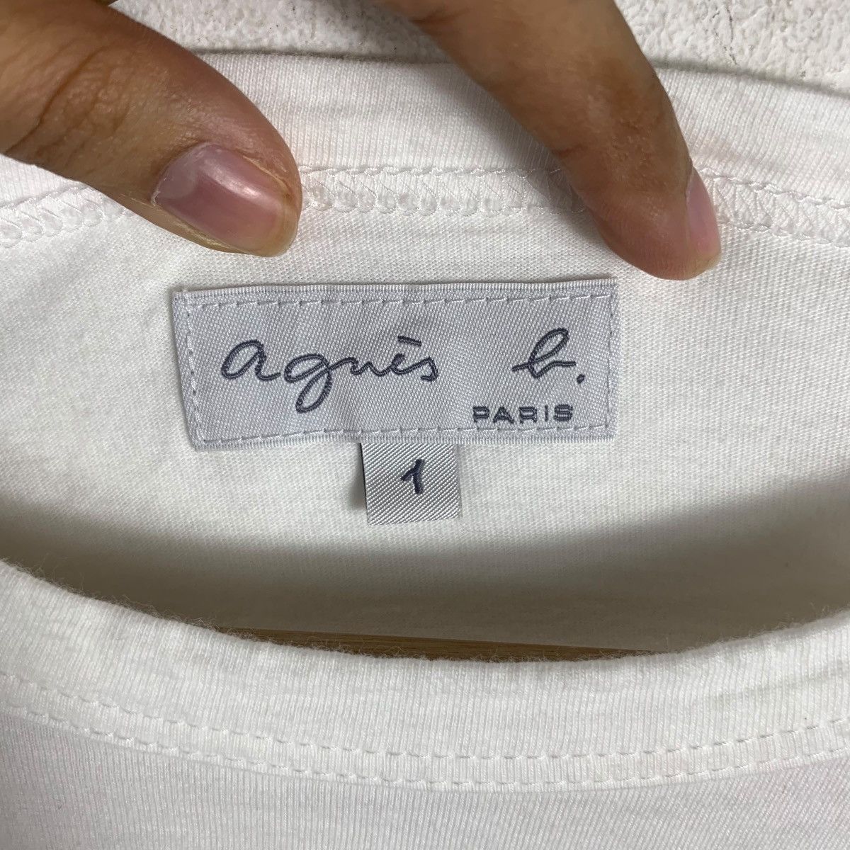 agnes b. Vintage AGNES B. PARIS Signature Logo Tee Shirt Top Made In Size XS / US 0-2 / IT 36-38 - 6 Thumbnail